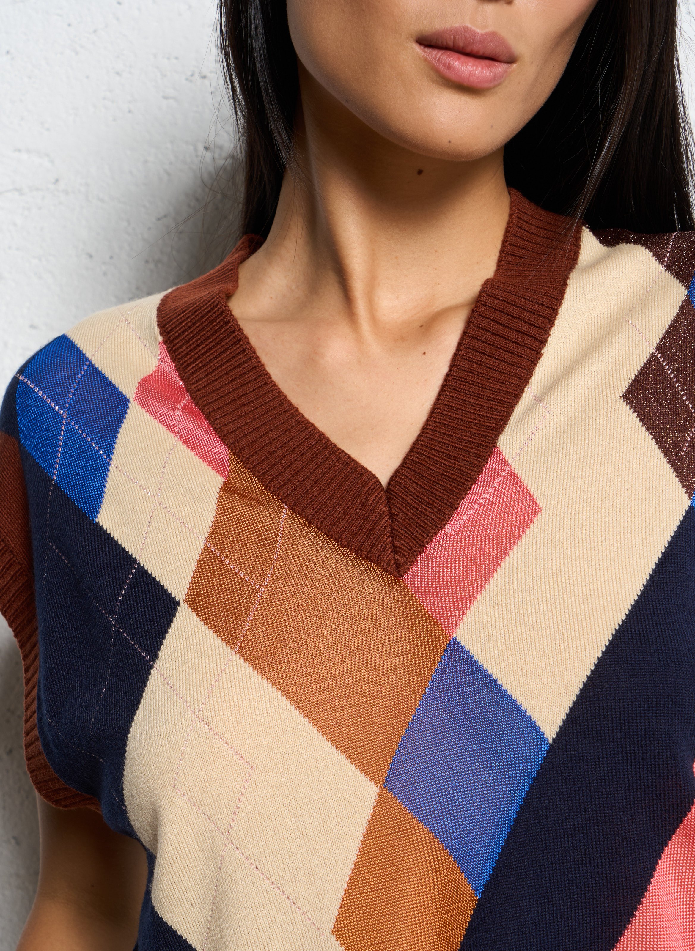 Top col v en laine mélangée MOMONI Jaune