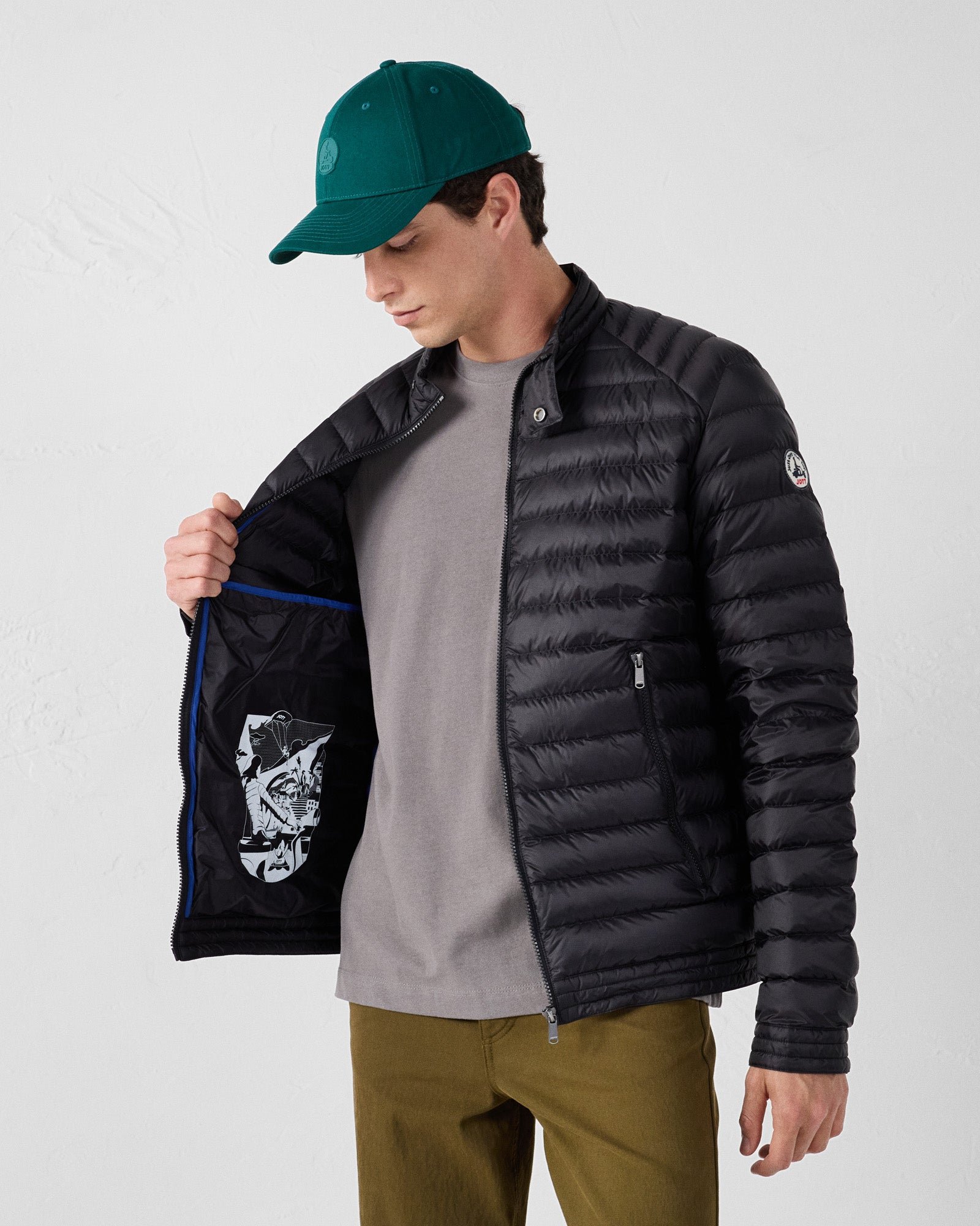 Bastien biker collar puffer jacket JOTT Black