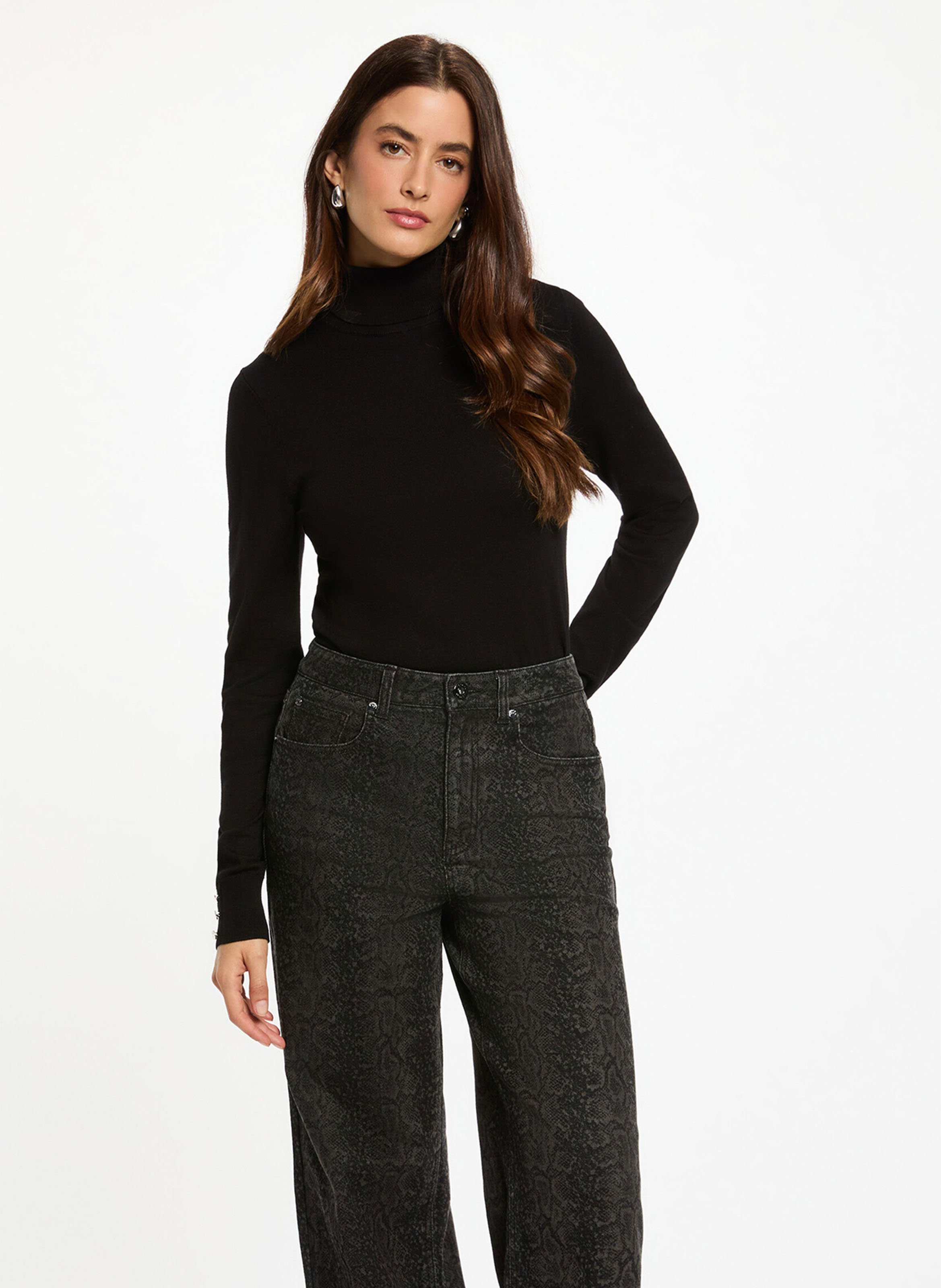 Elena high-neck sweater MORGAN Black