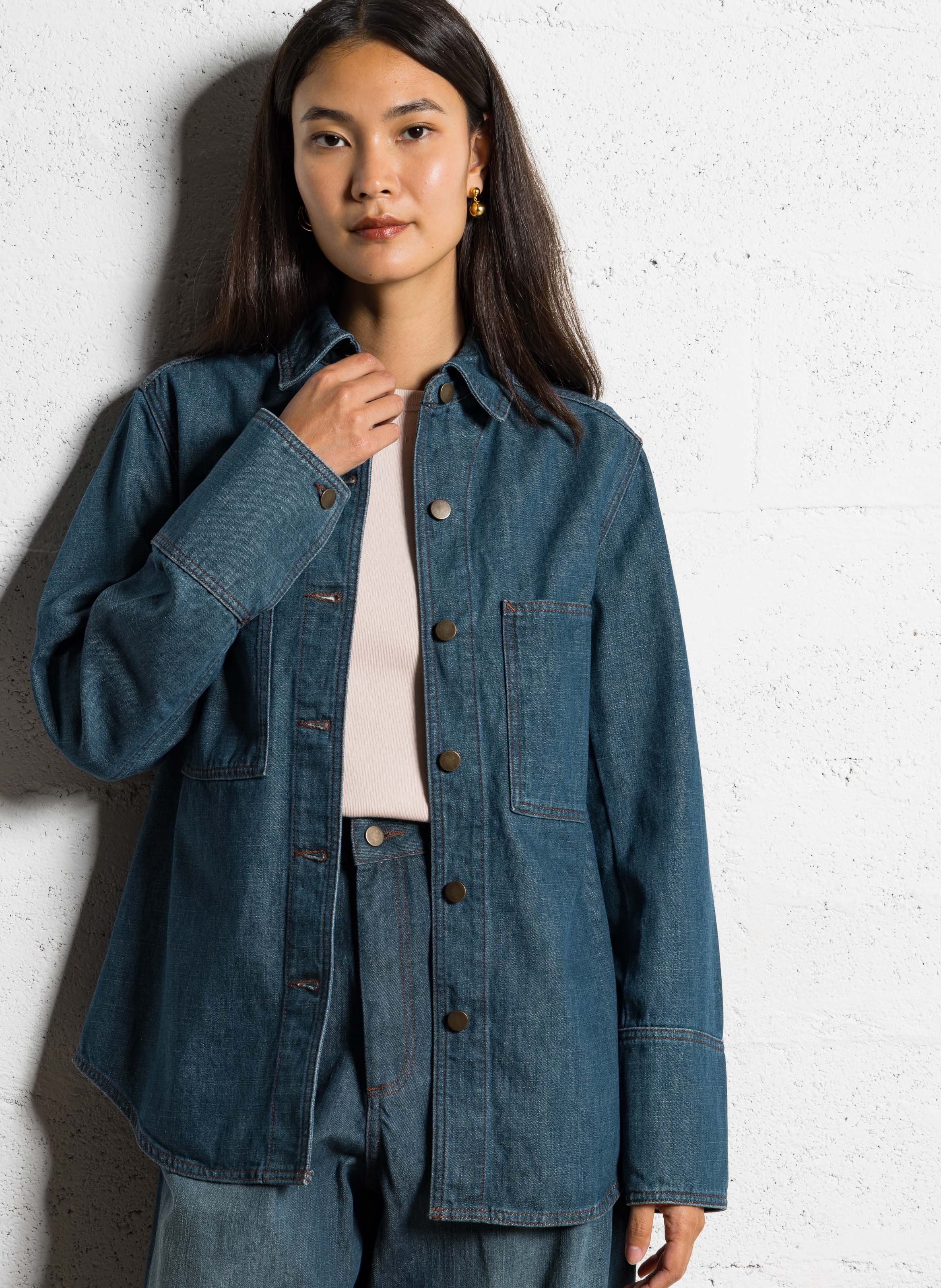 Baumwoll-Bluse SOEUR Blau