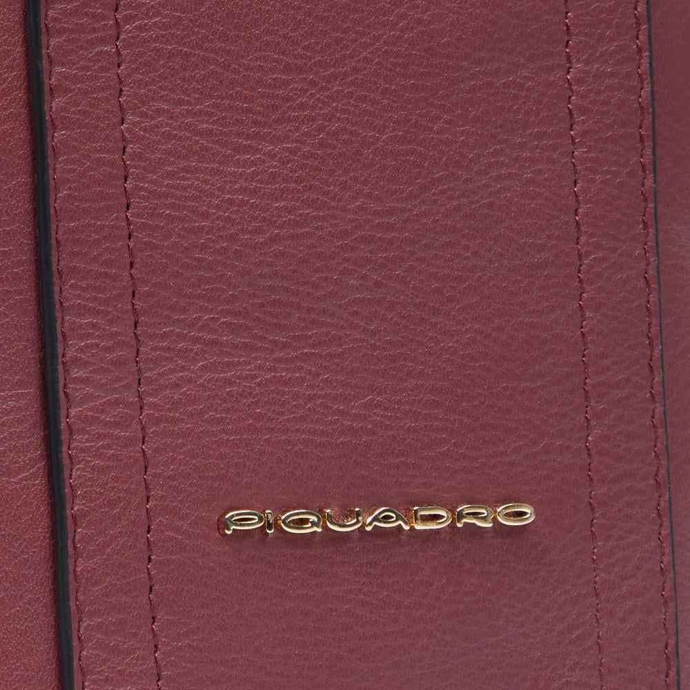 Leather phone crossbody pouch with credit card holder and RFID protection PIQUADRO Red