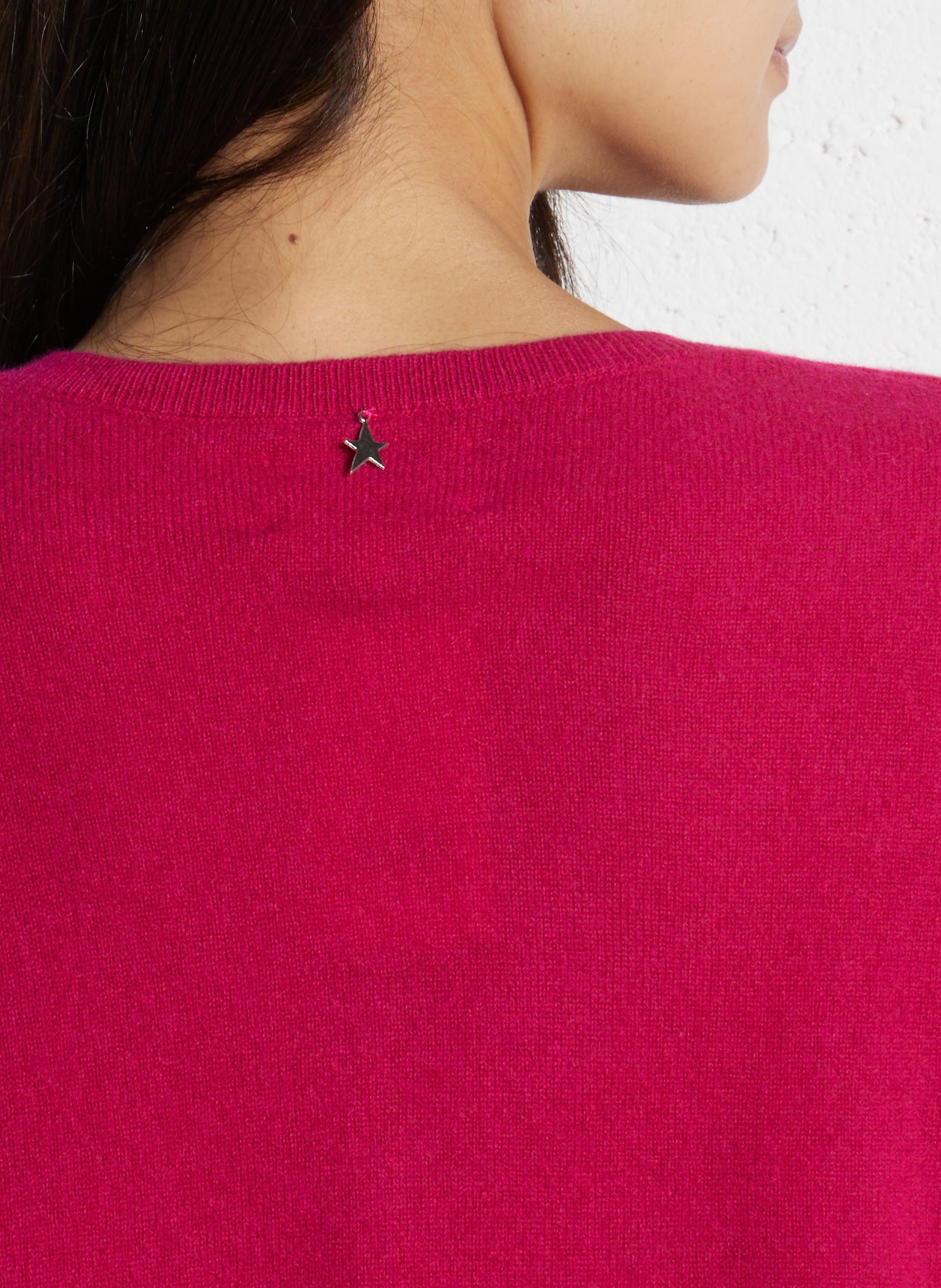 Pull col v en cachemire  SUD EXPRESS Rouge