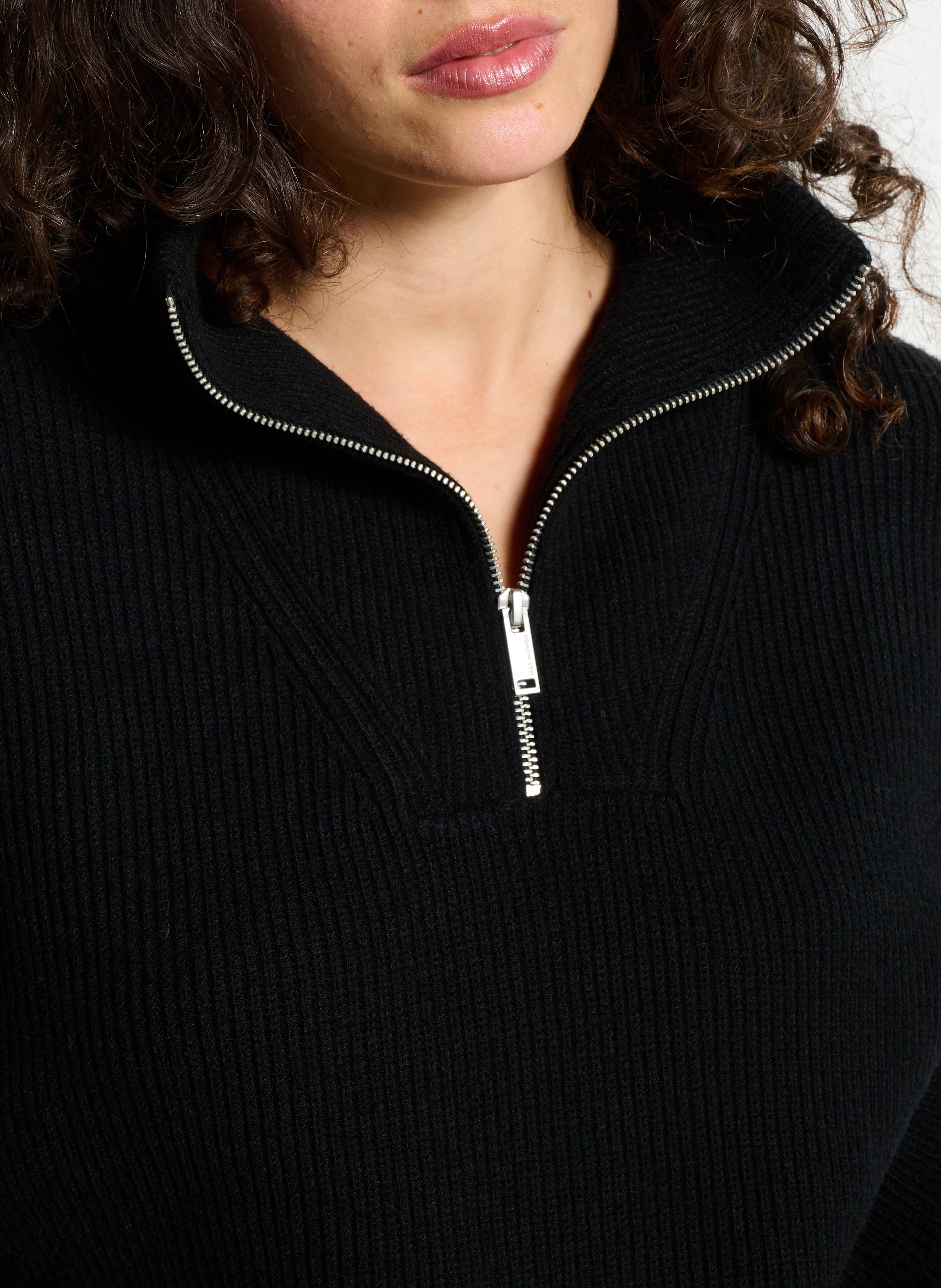 Pull ample col camionneur en maille IKKS Noir