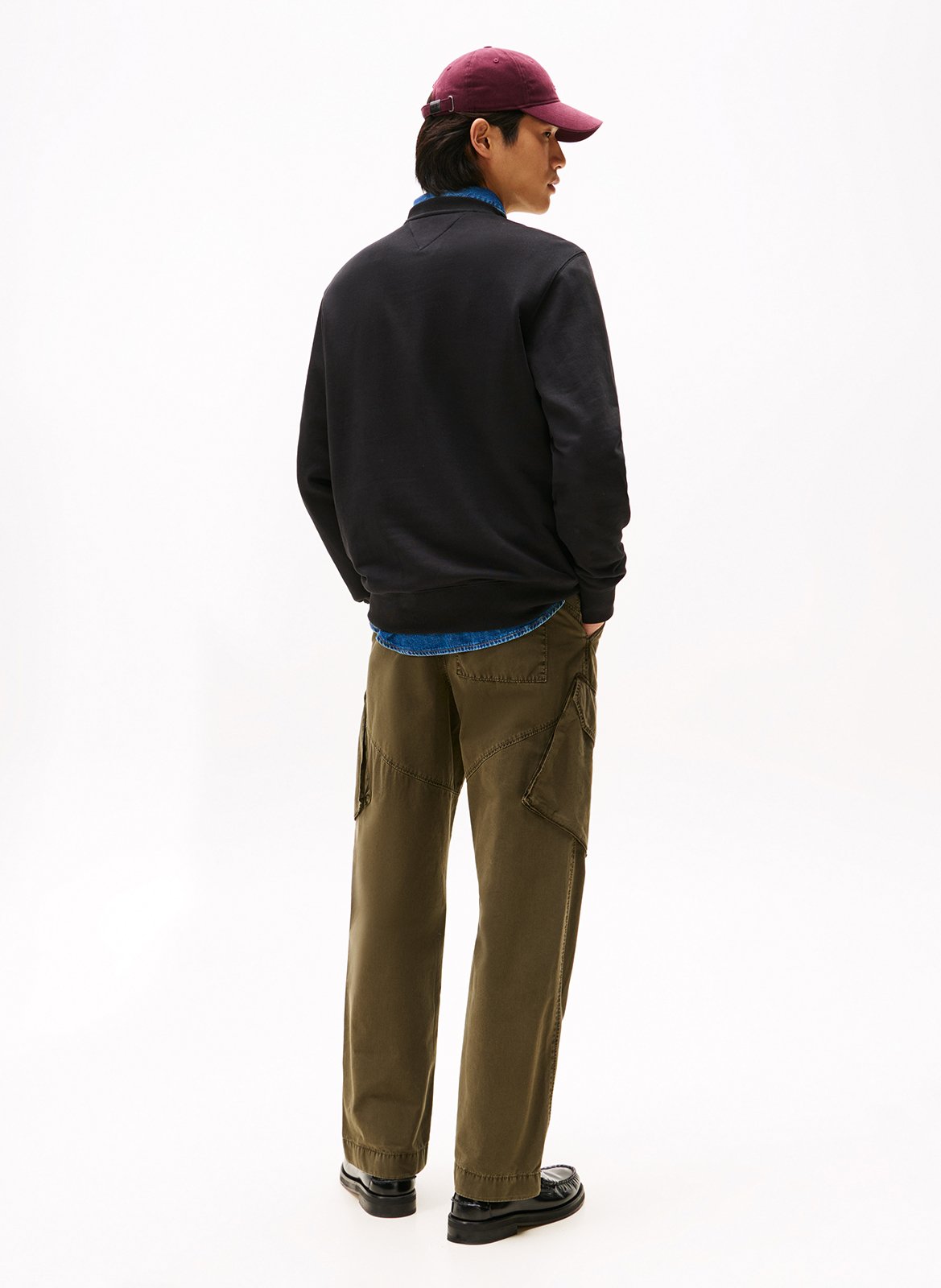 Sweat oversize col rond en coton TOMMY HILFIGER Noir