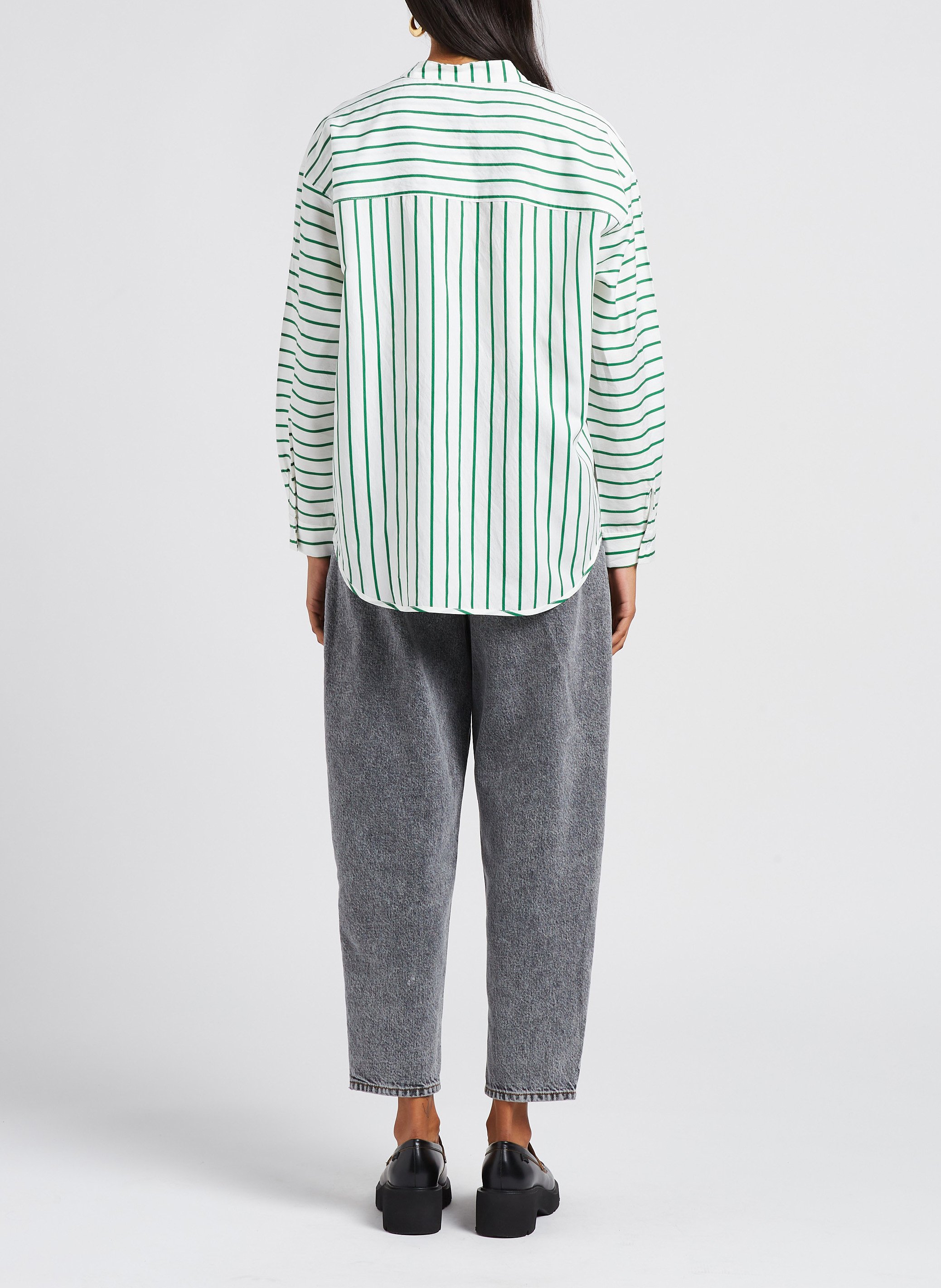 Weite Bluse mit Mao-Kragen INDEE Gestreift