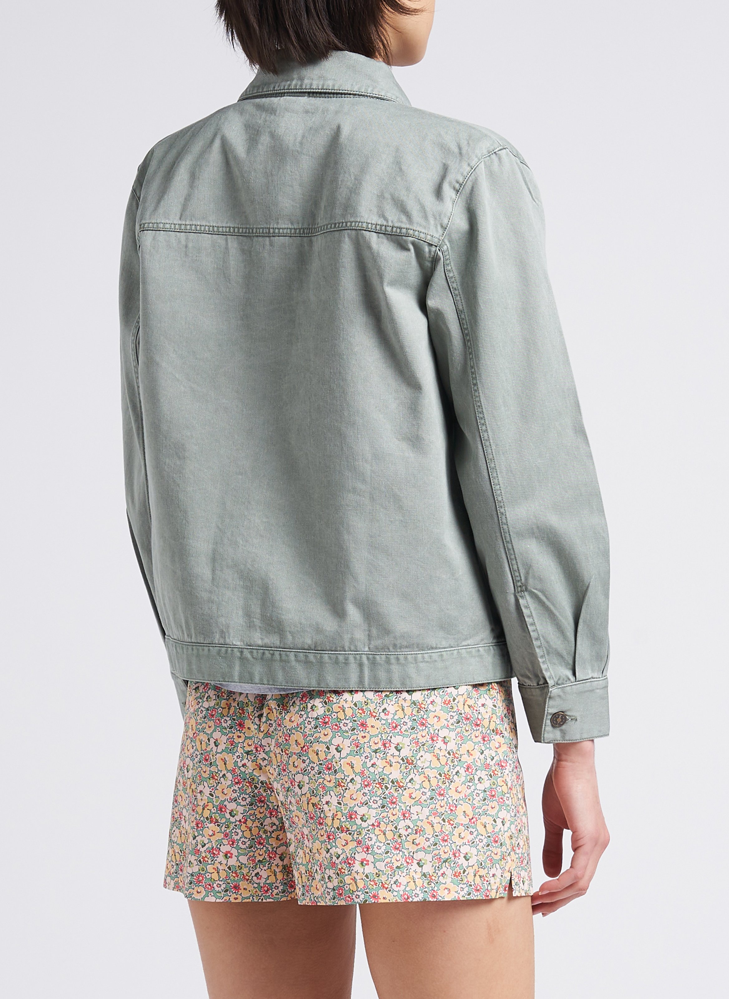 Veste en jean col classique  BONTON Gris