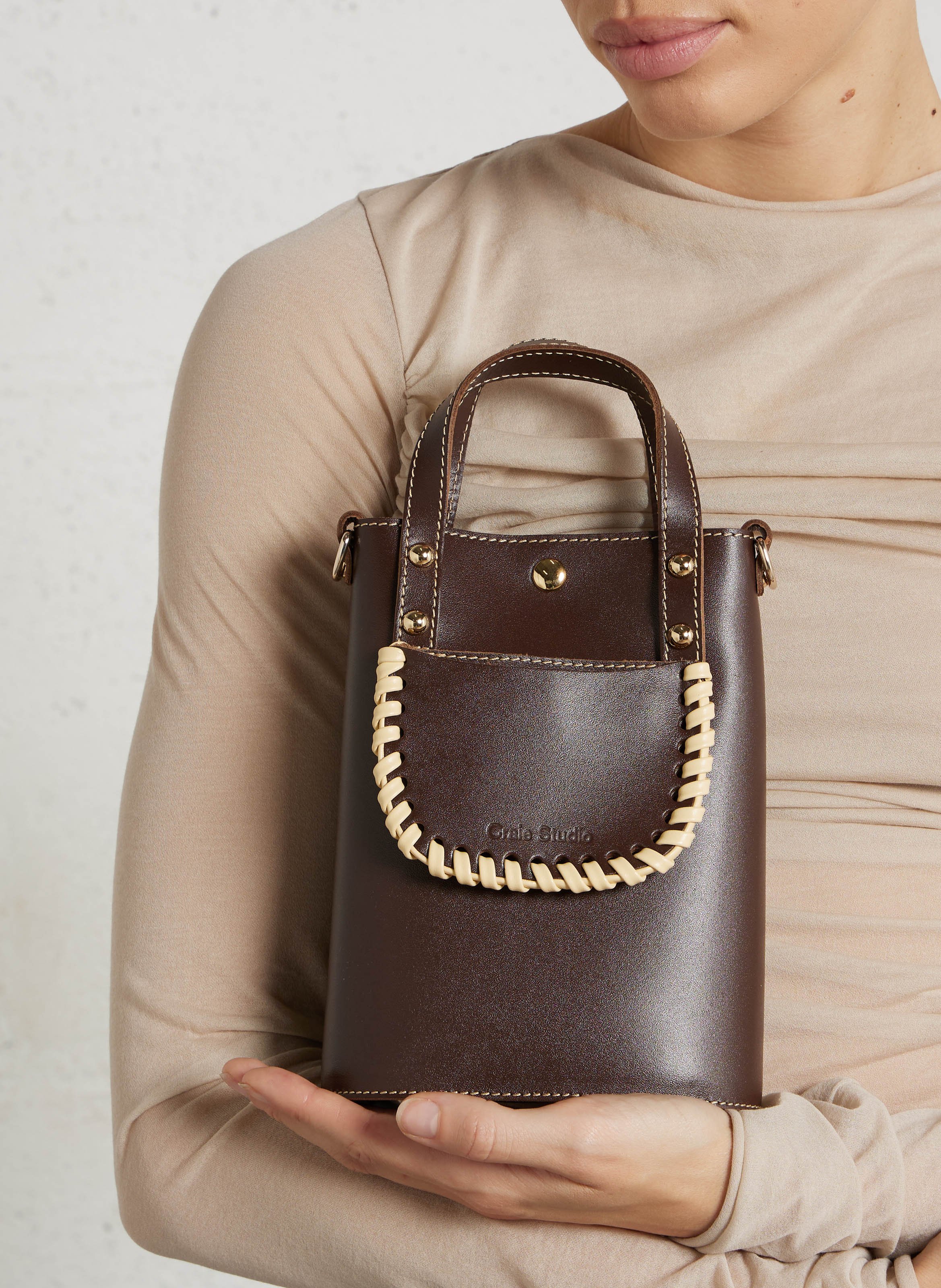 Sac bandoulière en cuir CRAIE STUDIO Marron