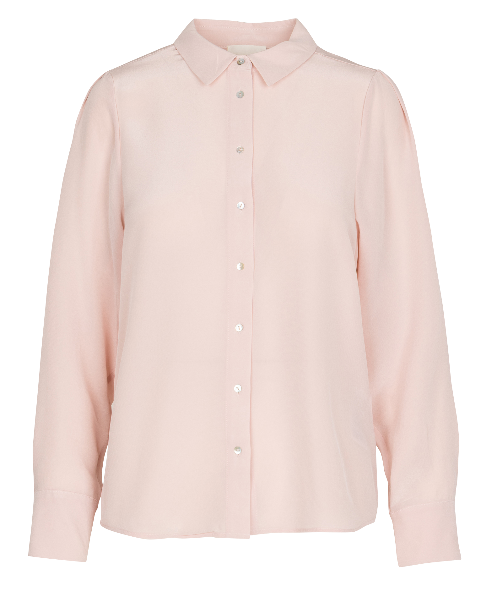 Straight-cut silk shirt with classic collar MAISON 123 Pink