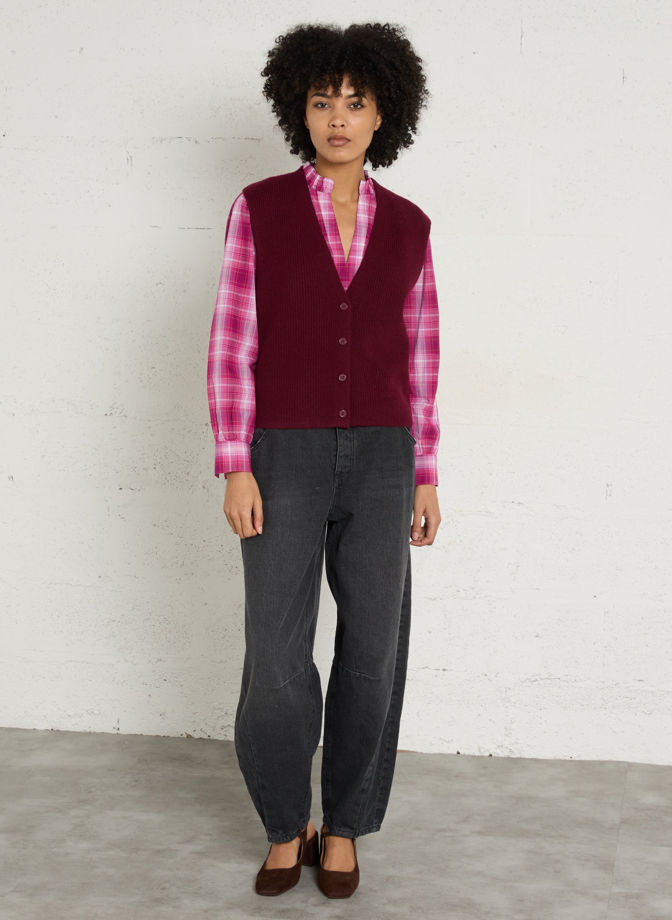 Blouse col tunisien en coton MAISON 123 Violet