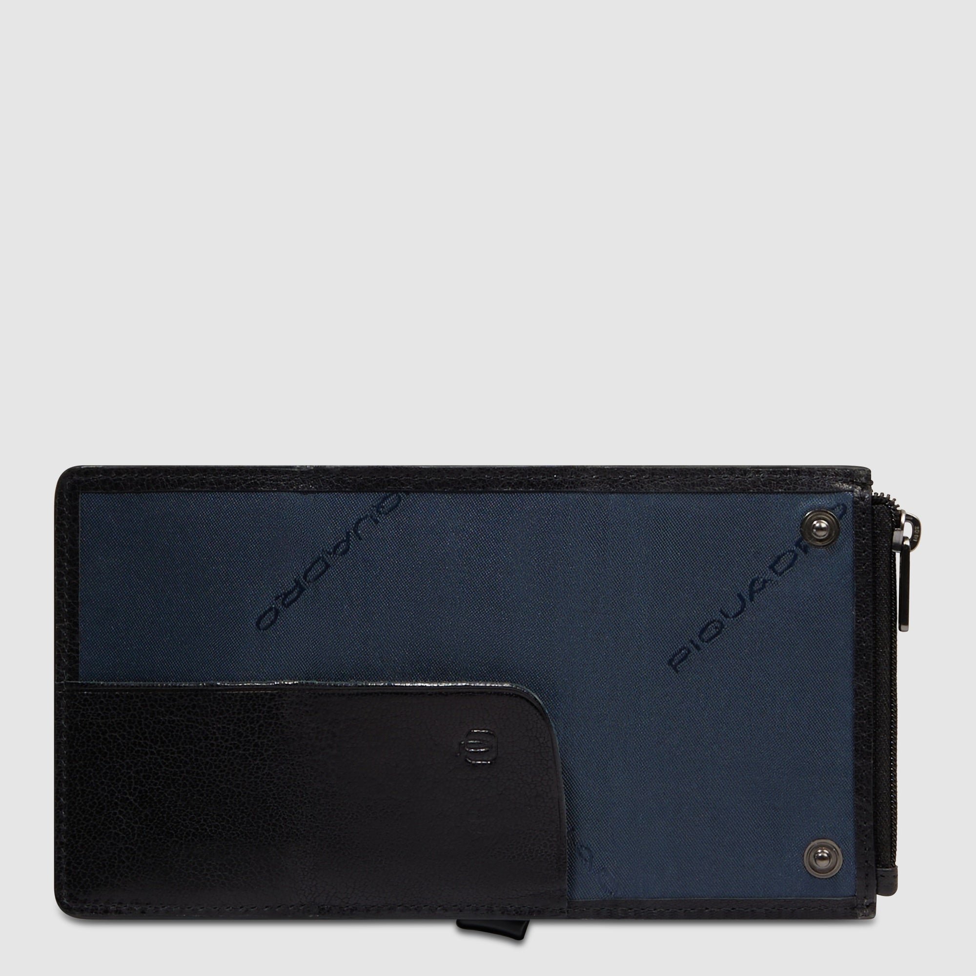 Compact wallet with pop-up card holder, coin pocket, and RFID protection Black