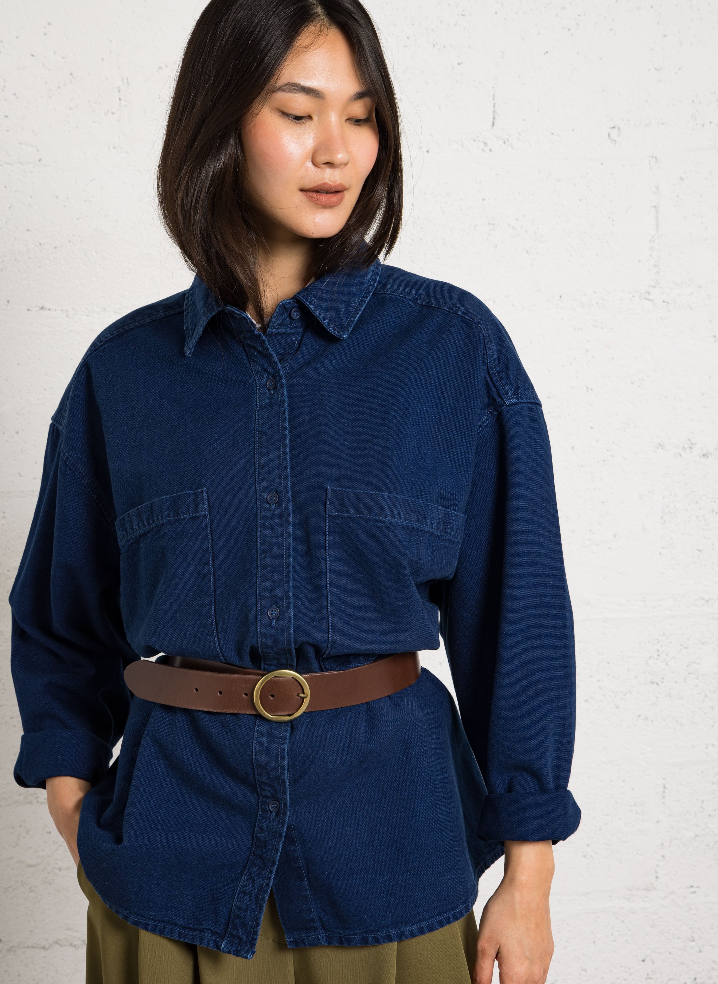 Oversize Denim Hemd mit Knopfleiste AMERICAN VINTAGE