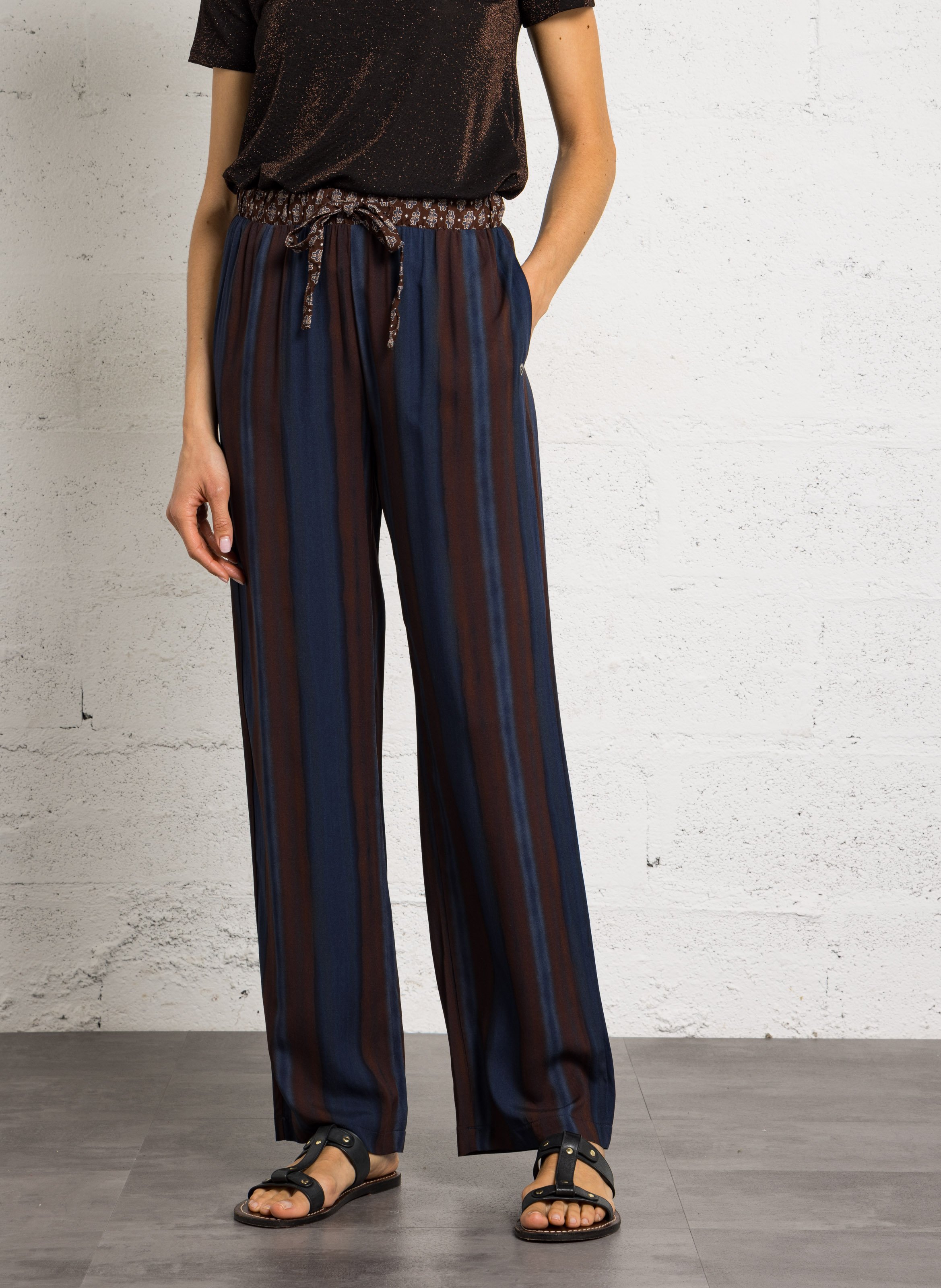 Pantalon droit imprimé PLEASE Bleu