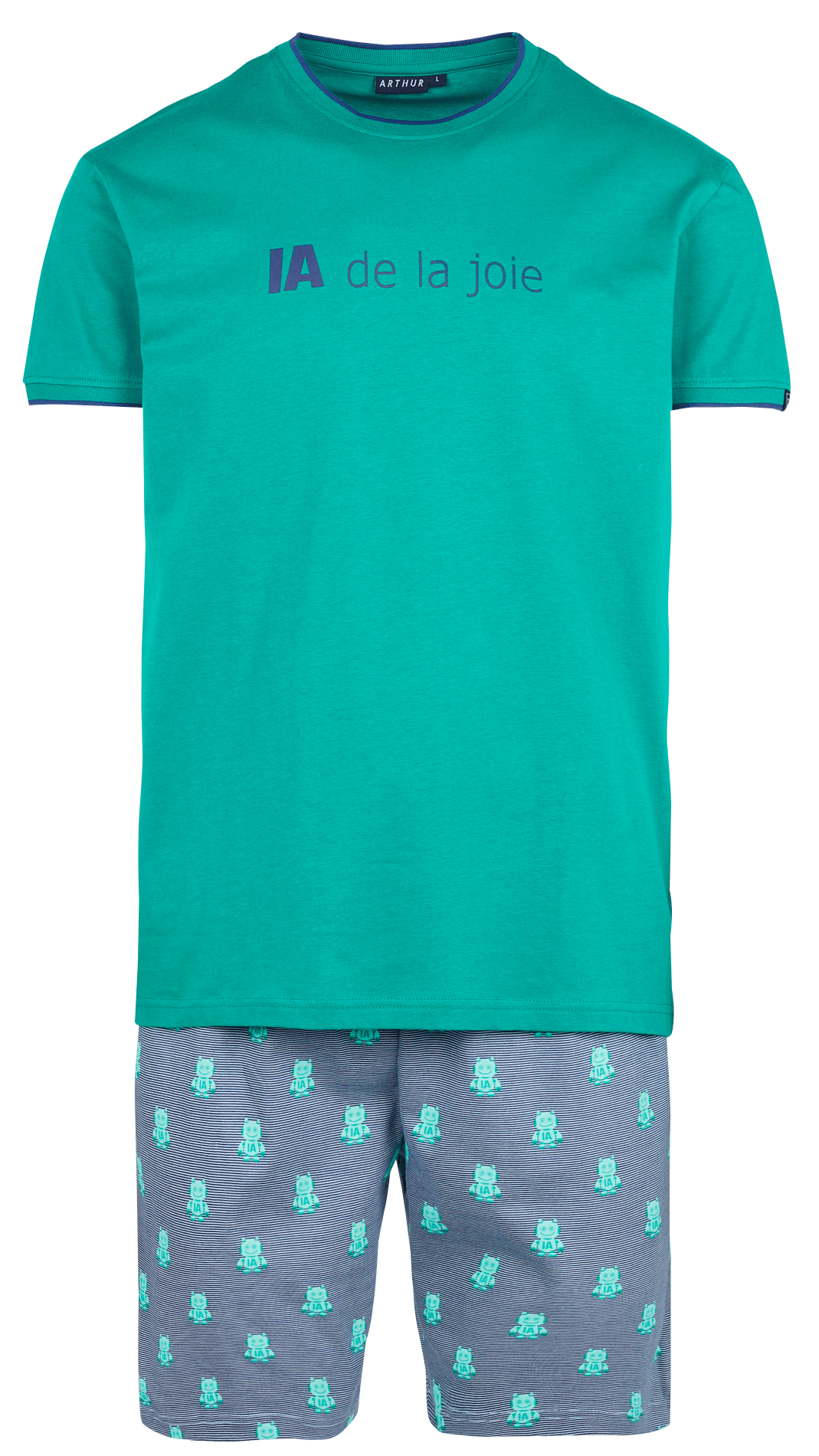 Set van pyjamashort met print ARTHUR Blauw