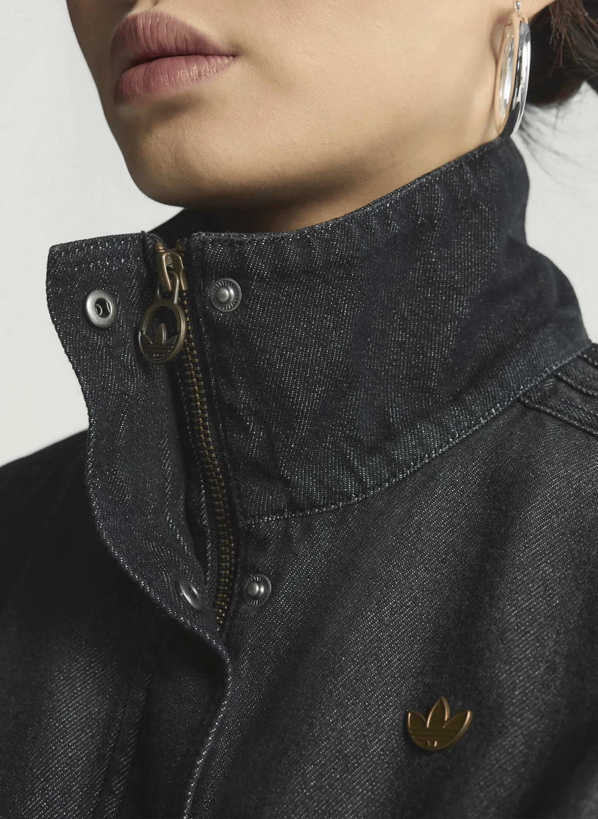 Gerade geschnittene Jeansjacke aus Baumwolle ADIDAS Schwarz