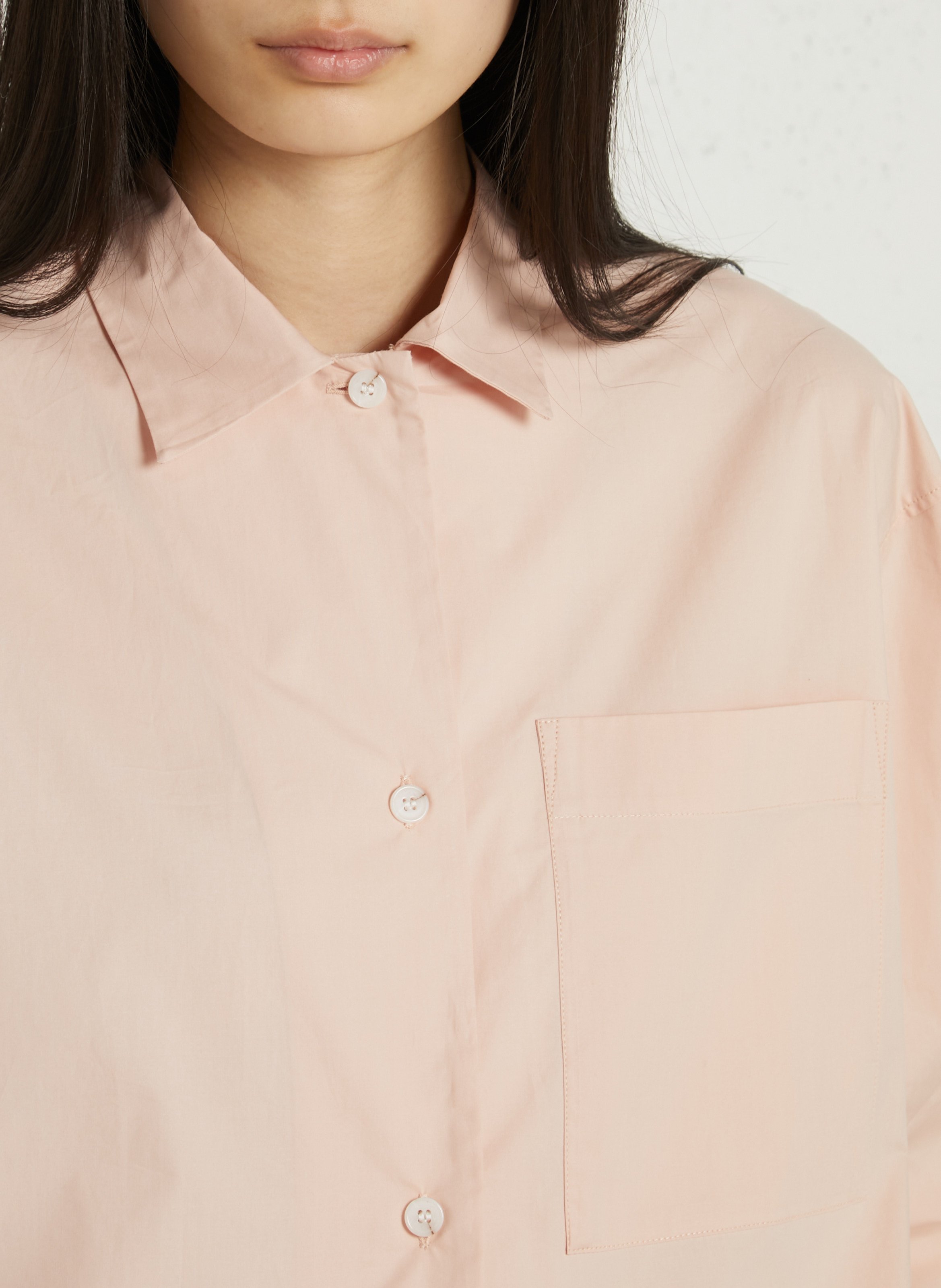 Bio-Baumwollbluse mit klassischem Kragen SOEUR Rosa