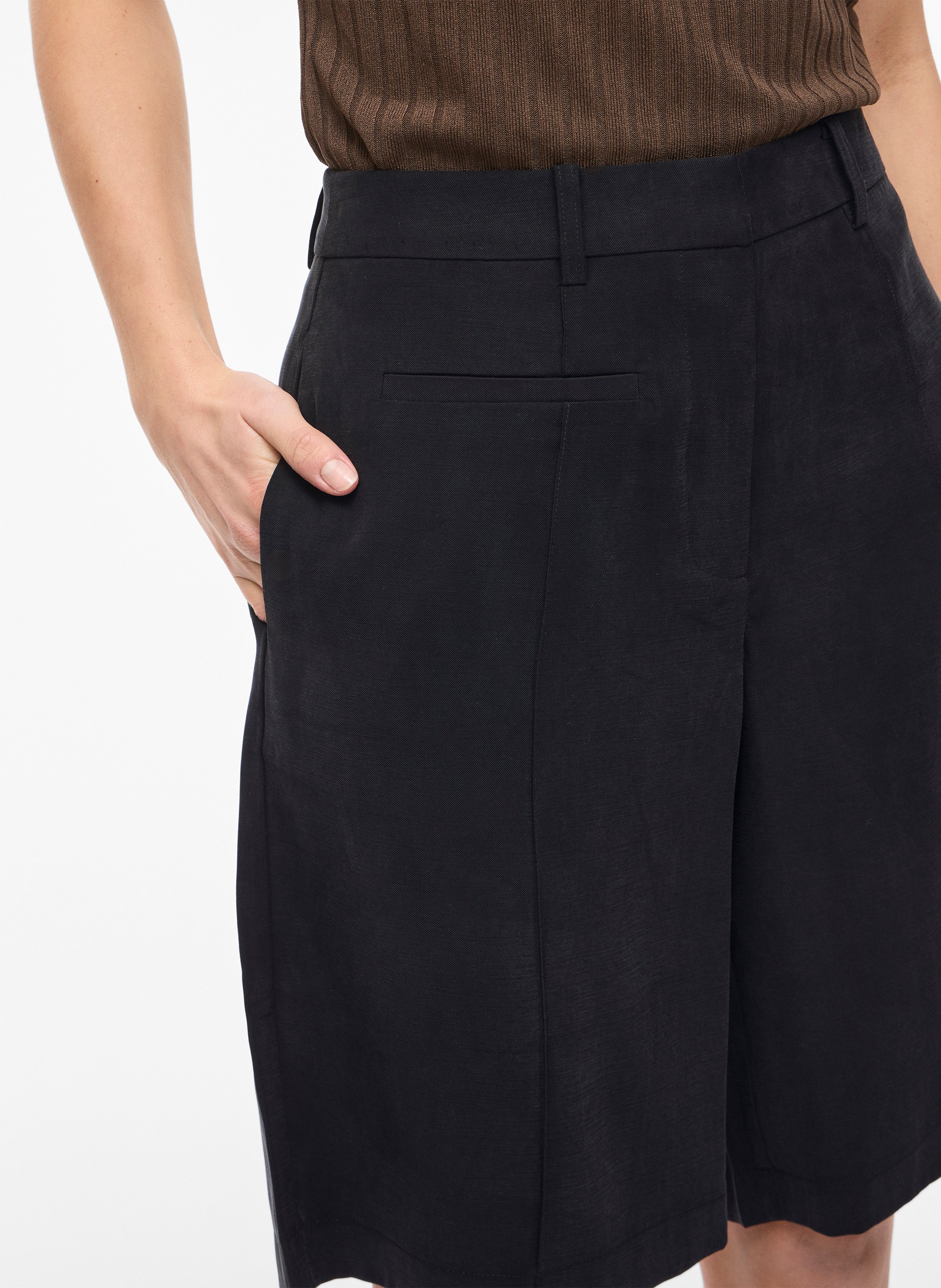 Bermuda mit hoher Taille uni VILA Schwarz