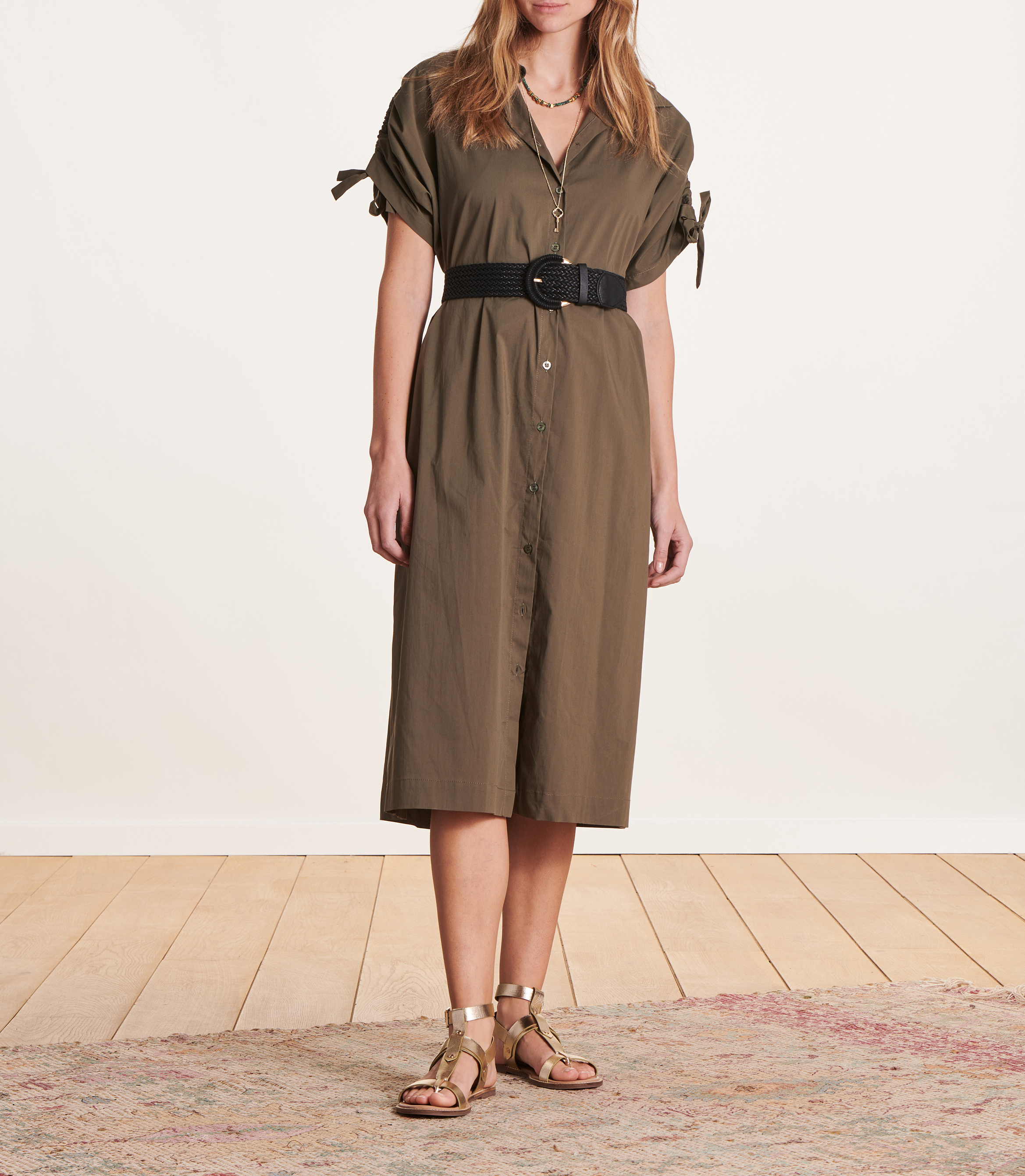 Ceinture large tressée  LA FEE MARABOUTEE Noir