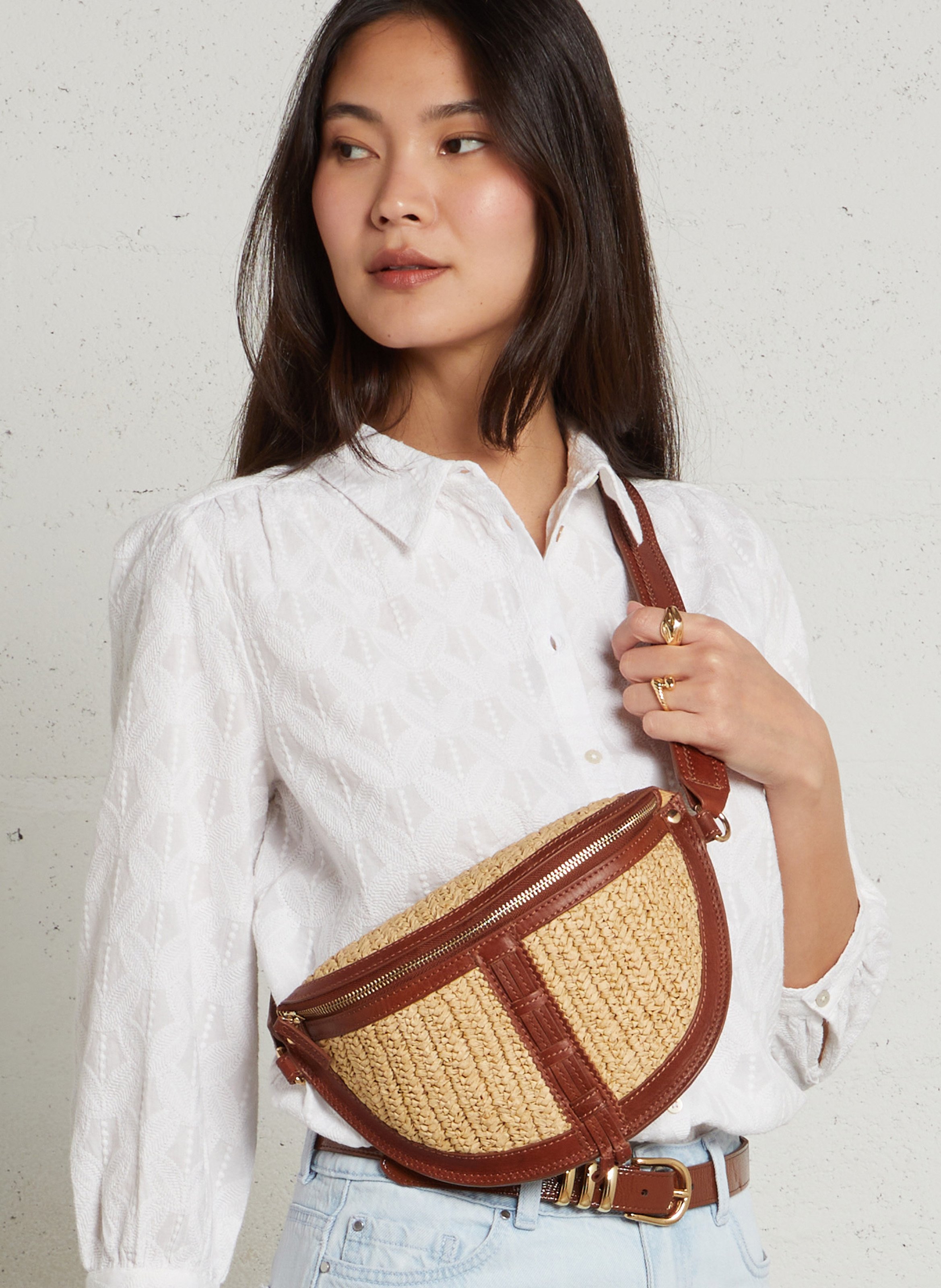 Raffia fanny pack MAISON 123 White