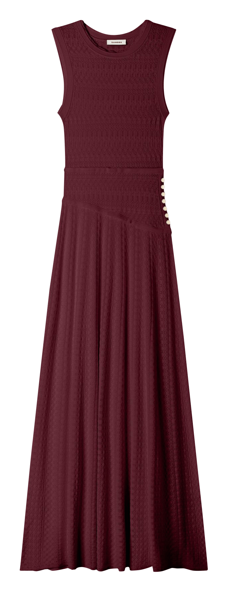 Long round-neck dress SANDRO Red