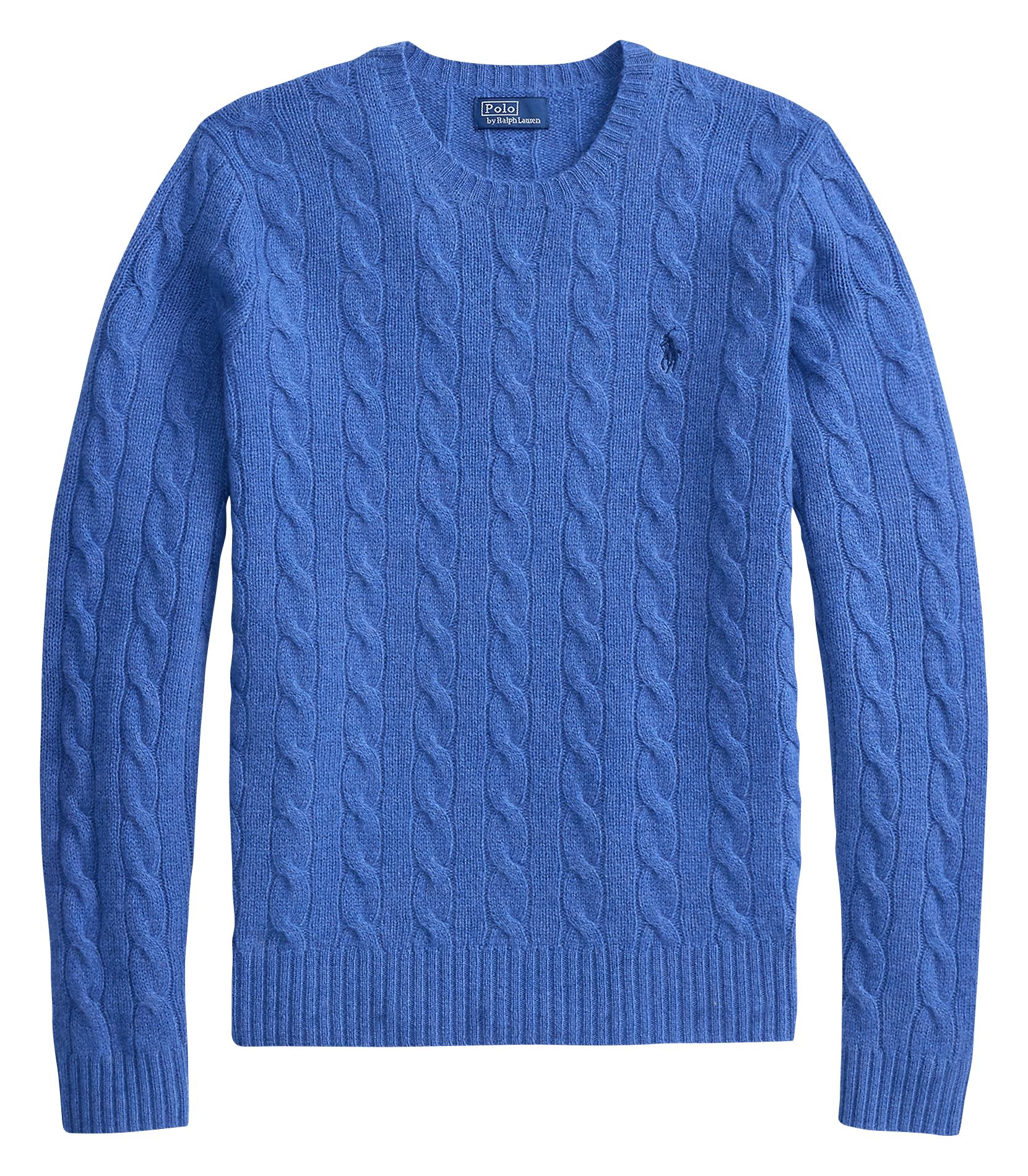 Pull col rond en laine et en cachemire mélangés  POLO RALPH LAUREN Bleu