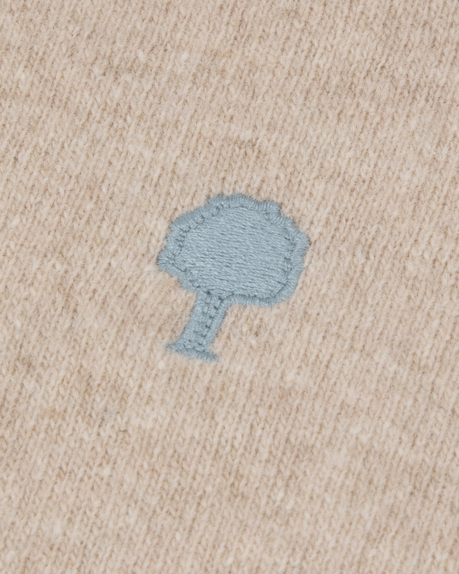 Pull ajusté col rond en laine mélangée FAGUO Beige