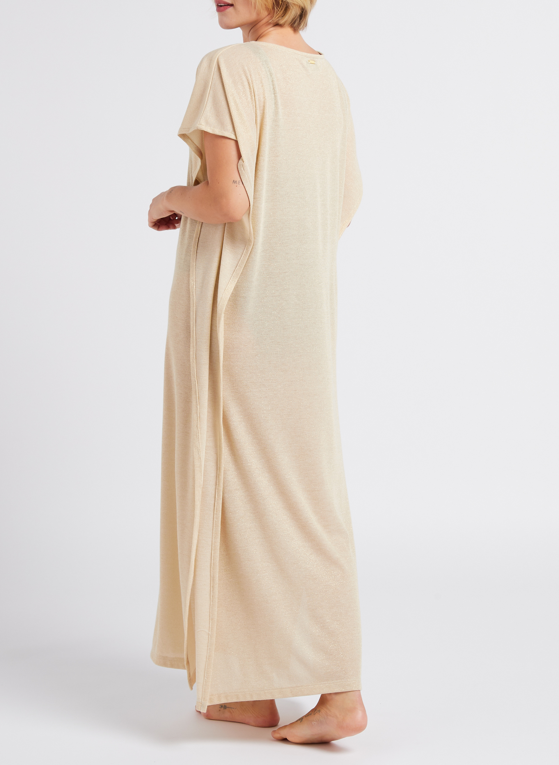 Metallic beach tunic LIVIA Beige