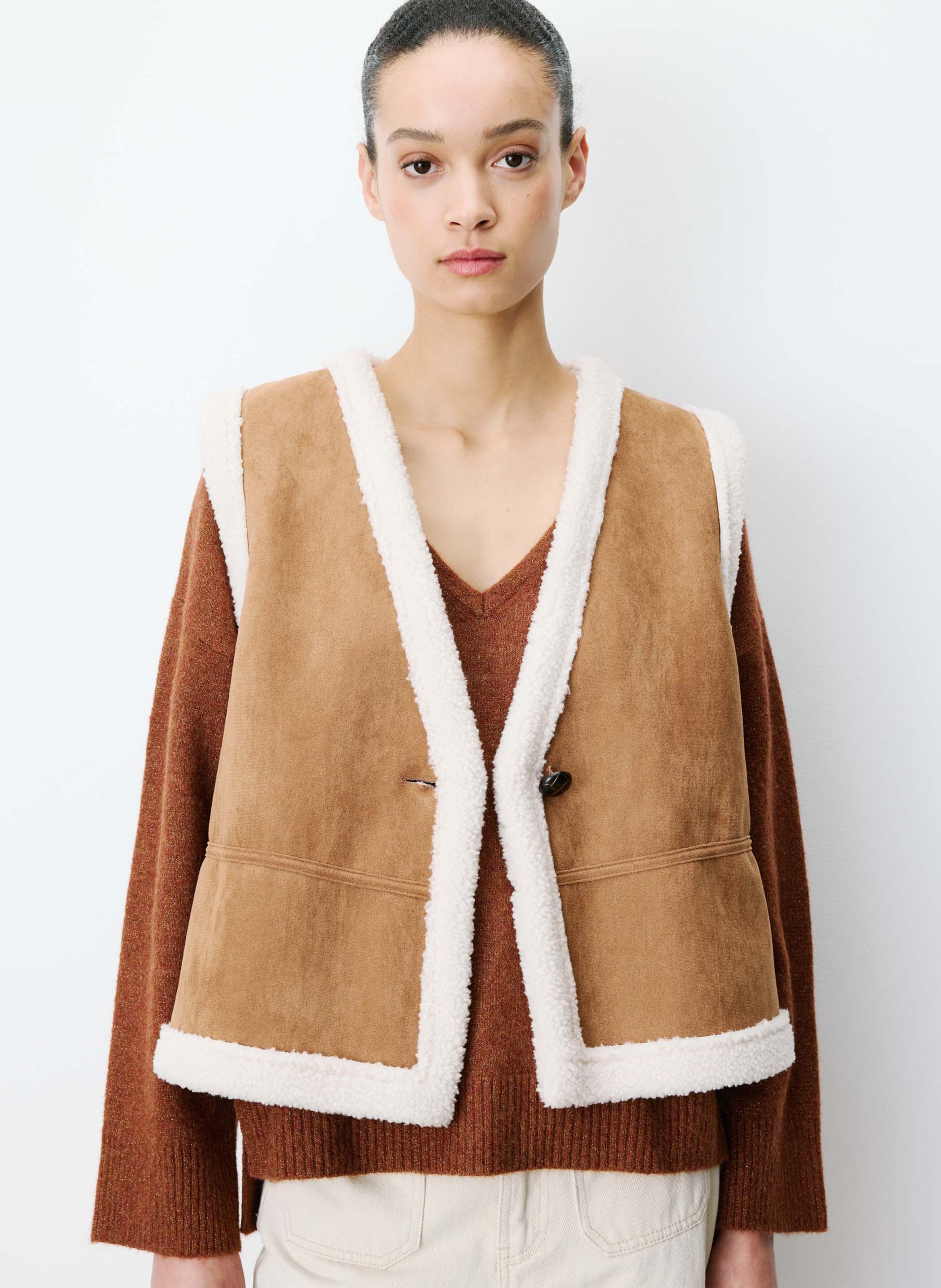 Short straight V-neck jacket GRACE ET MILA