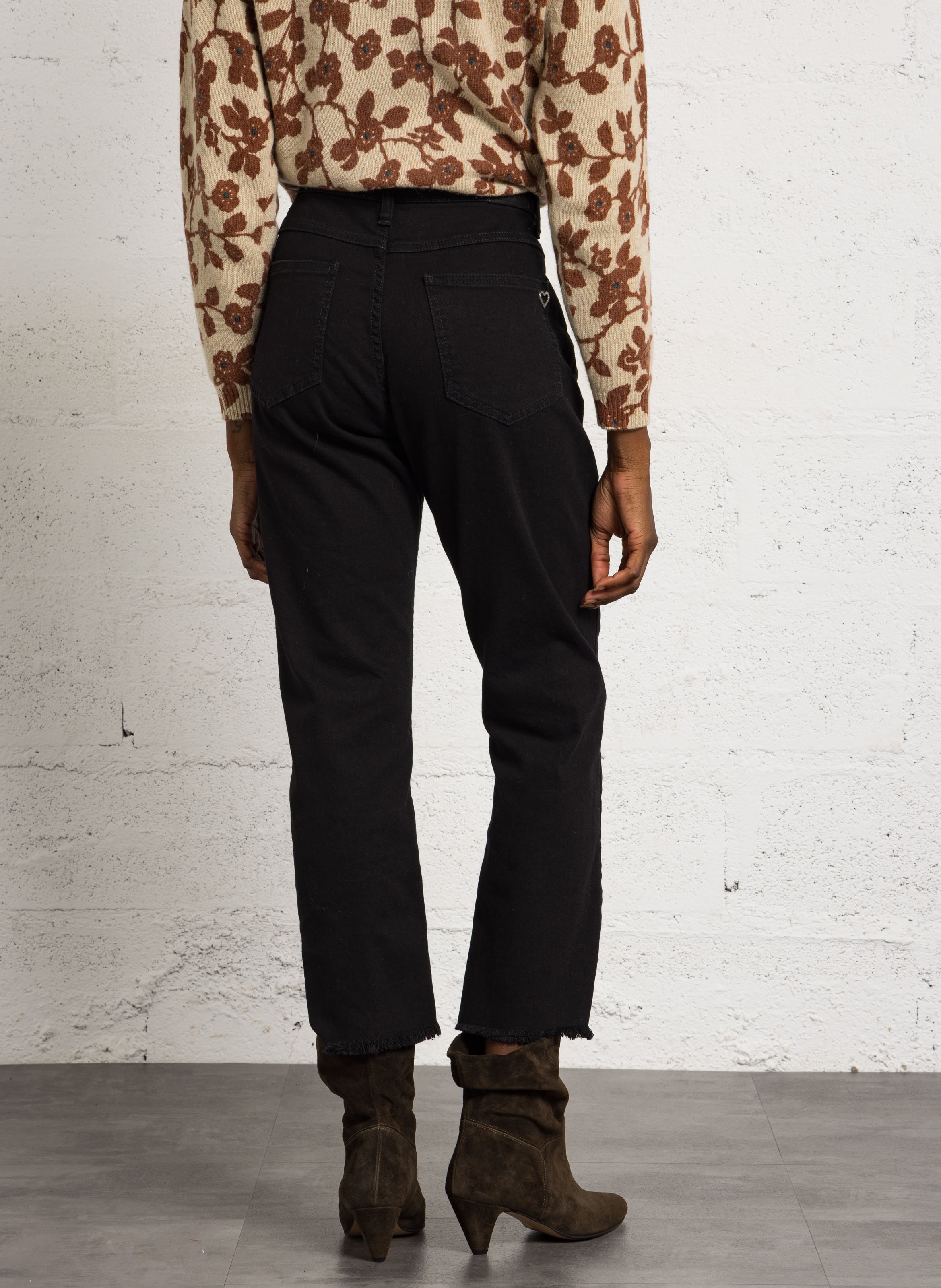 Cotton-blend straight-leg jeans PLEASE Black