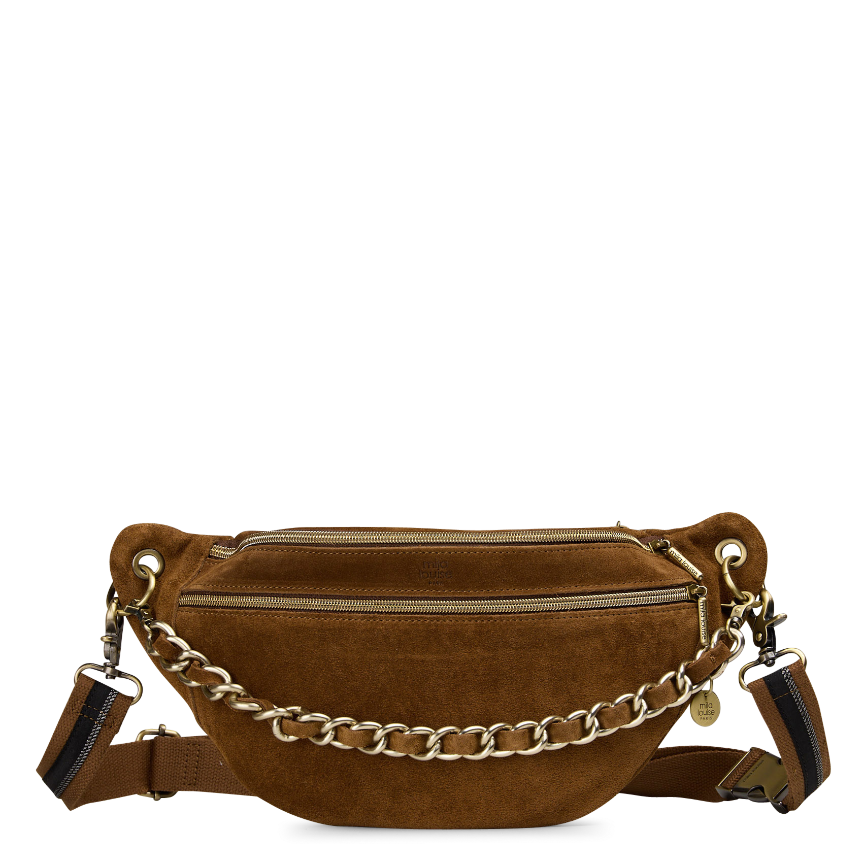 Schultertasche aus Vachetteleder MILA LOUISE Beige