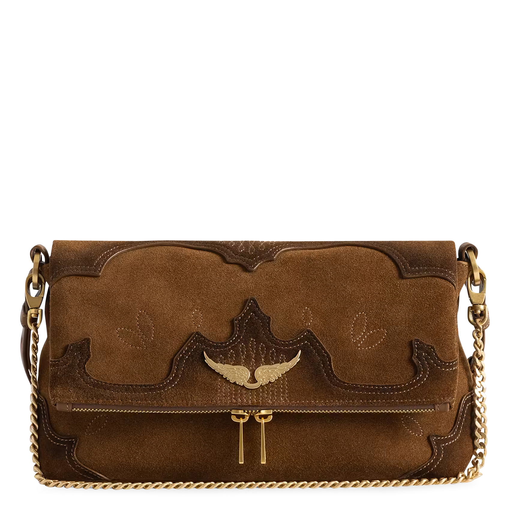 Sac bandoulière en cuir ZADIG&VOLTAIRE Marron
