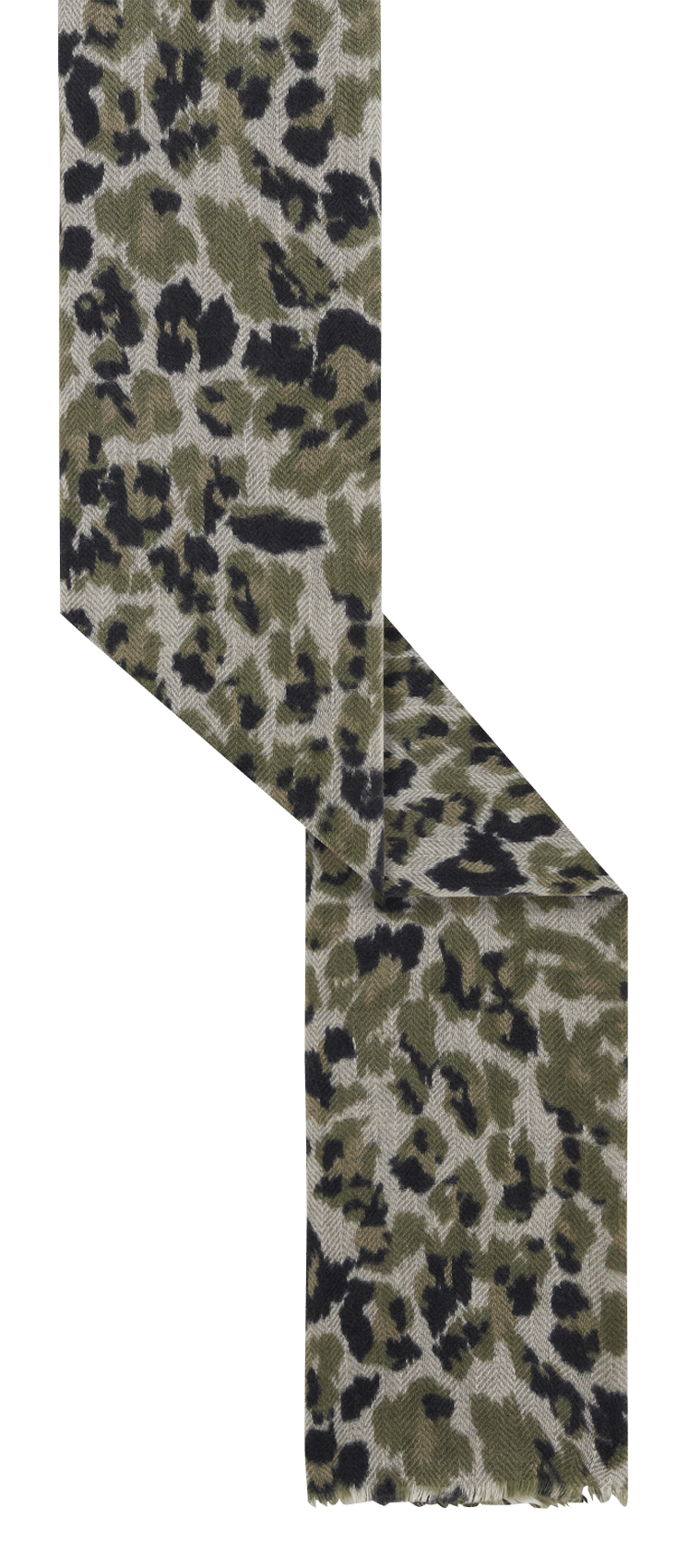 Printed wool and cashmere scarf GERARD DAREL Khaki