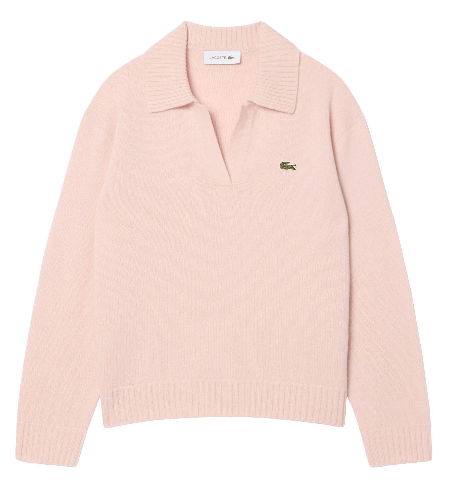 Pull col V en cachemire LACOSTE Roze