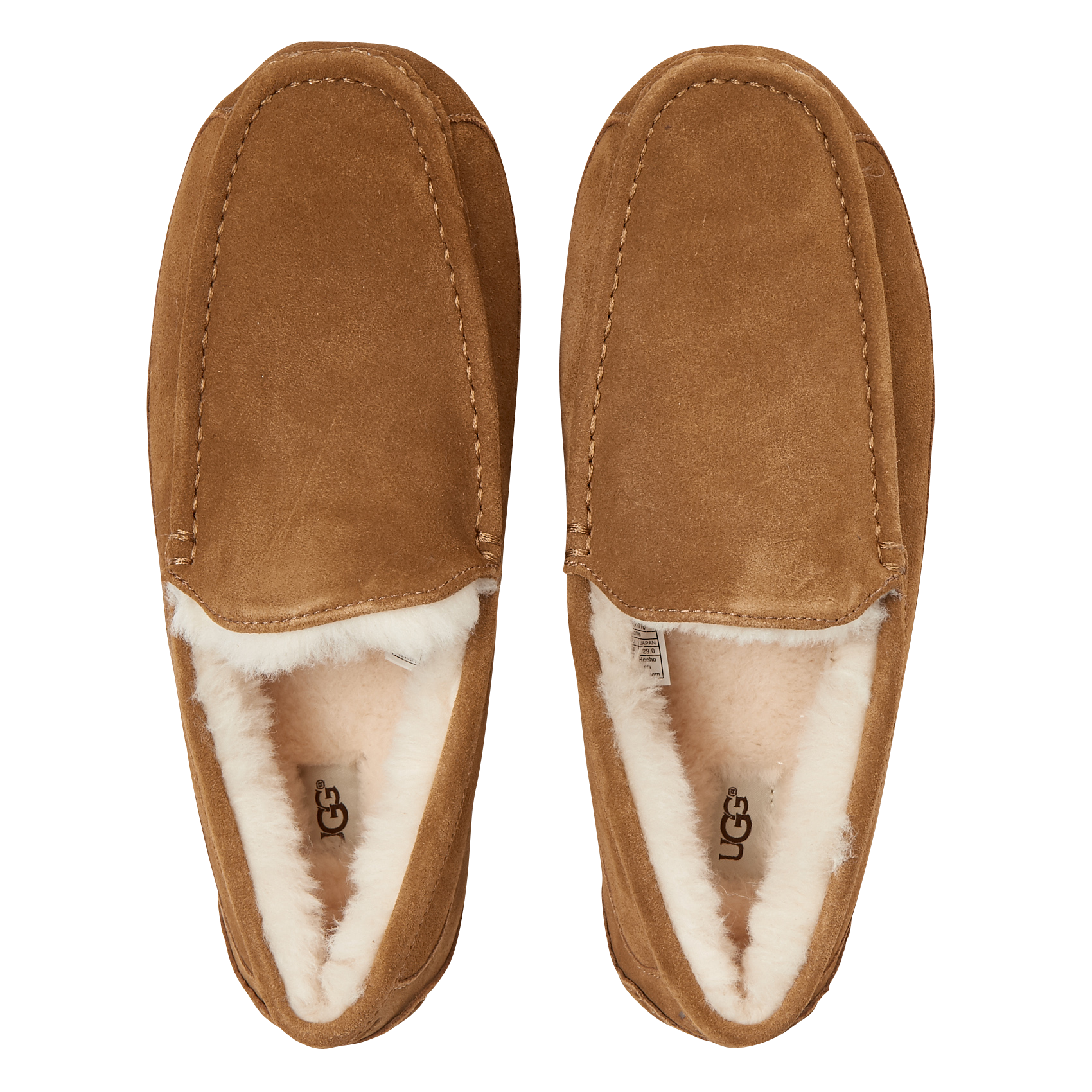 Chaussons en cuir velours fourrés UGG Marron