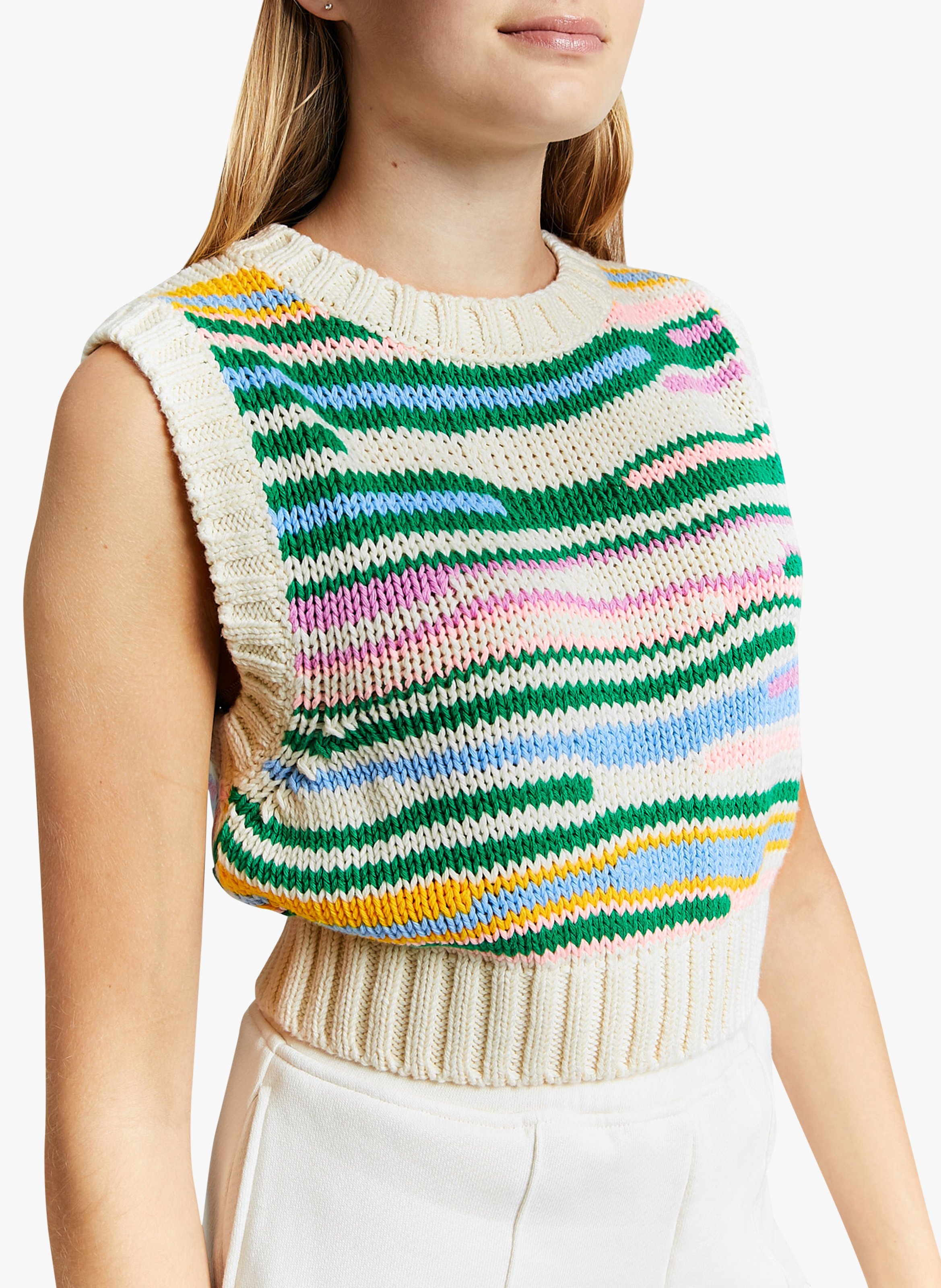 Gilet col rond en coton mélangé INDEE Multicolore