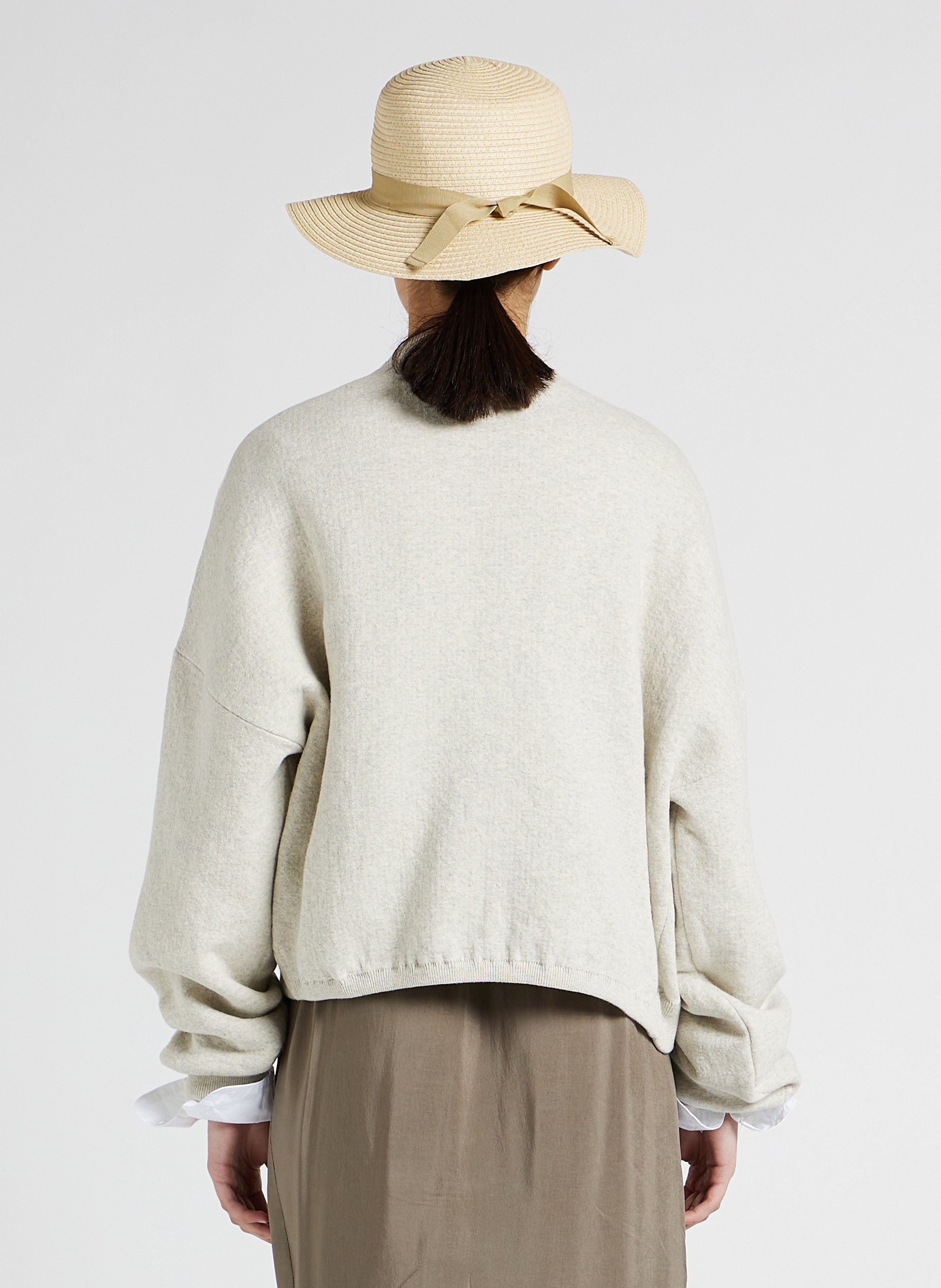 Loose-fit cotton-blend V-neck cardigan Grey