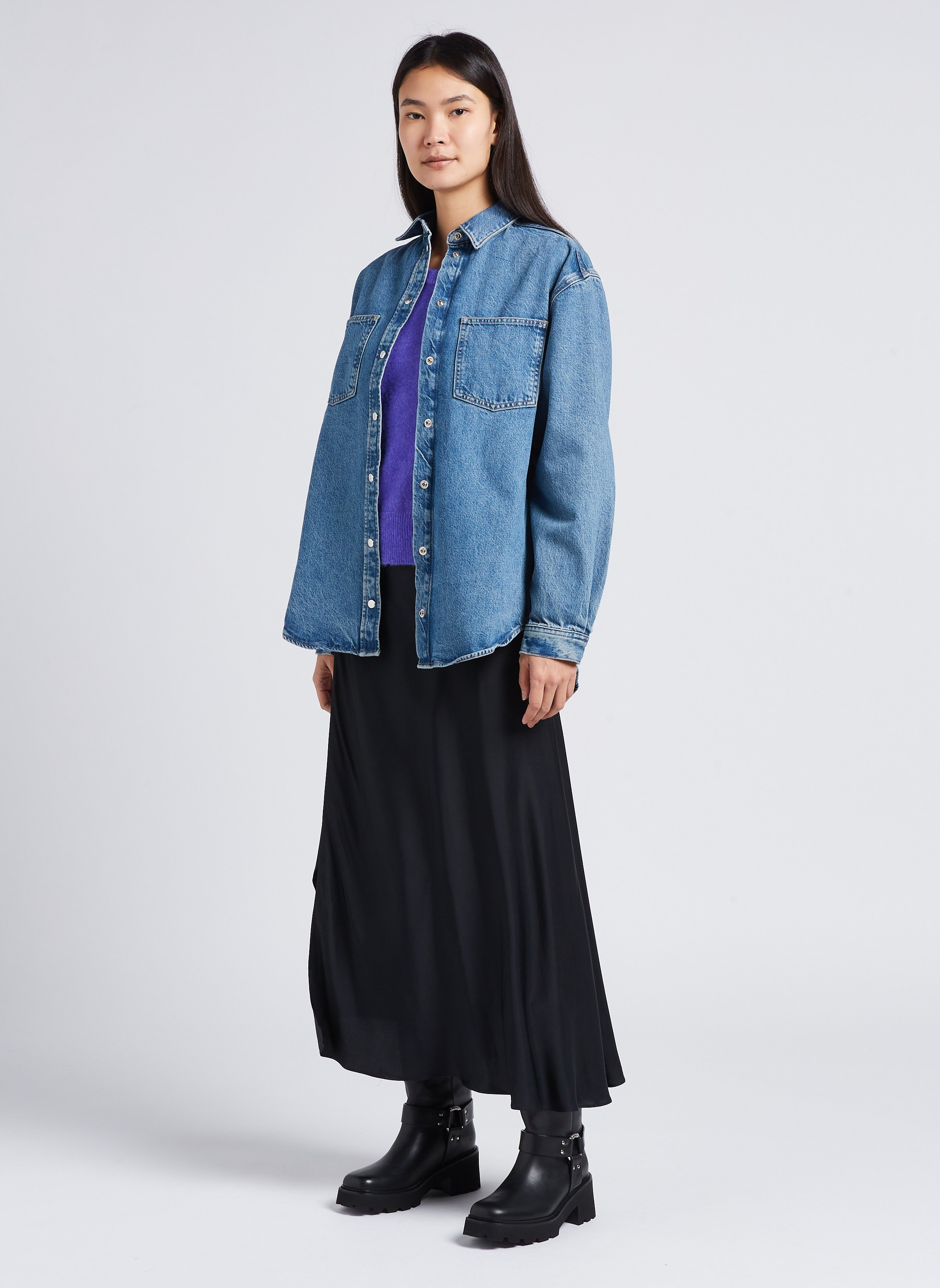 Jupe midi portefeuille SAMSOE SAMSOE Noir