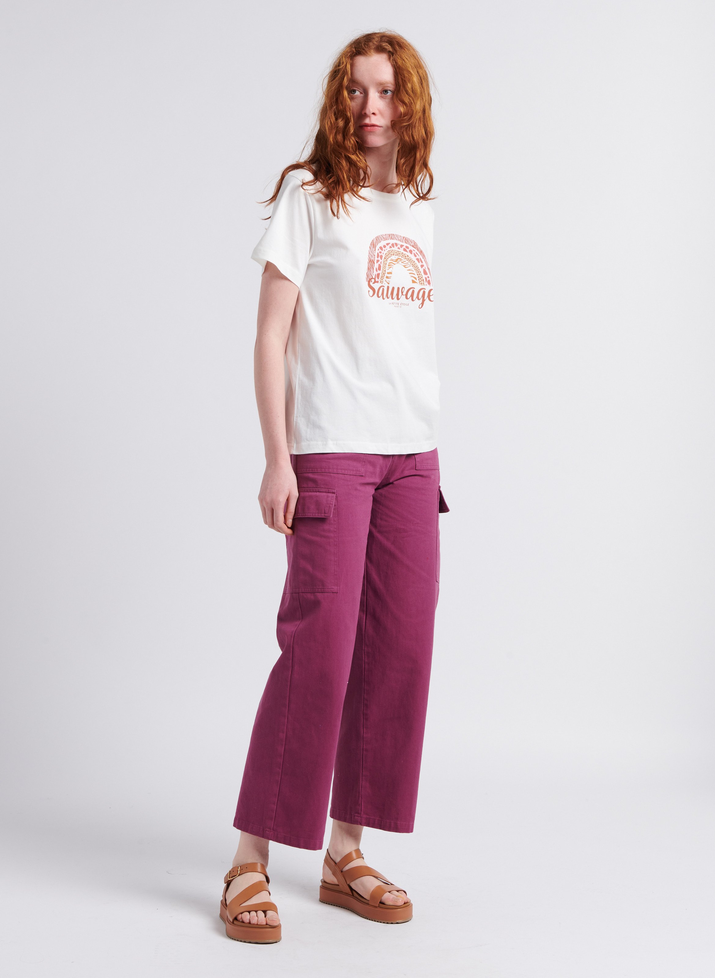 Pantalon cargo en coton LA PETITE ETOILE Violet