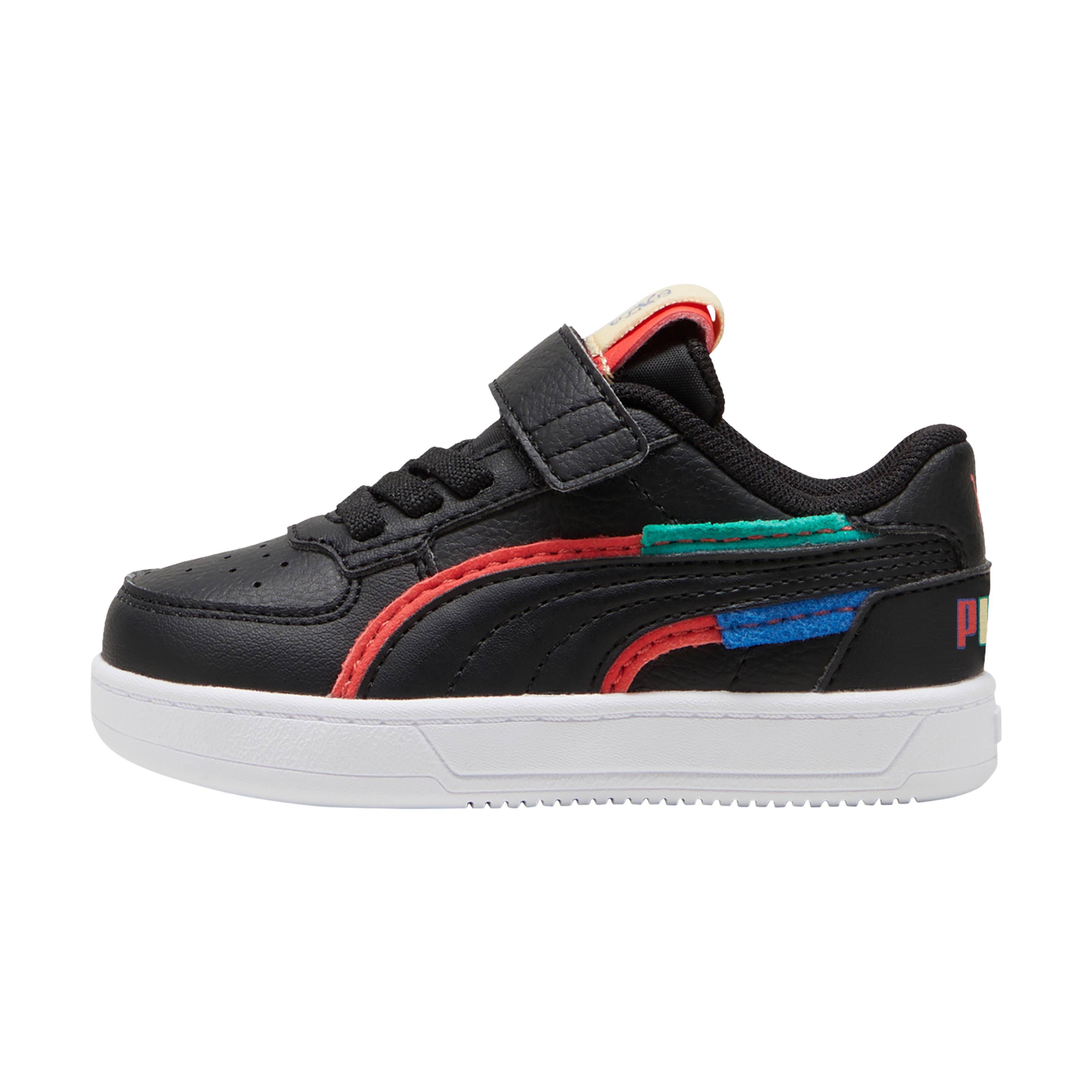 Children's Velcro sneakers Caven 2.0 in red, black, and blue with AC+ technology. PUMA Multicolored