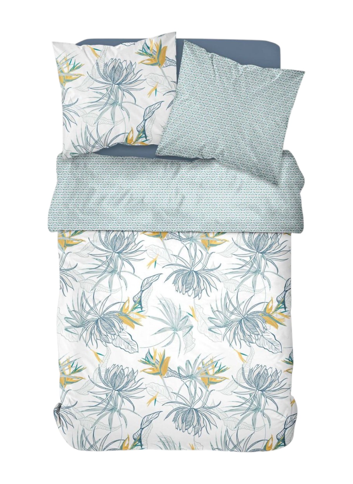 Printed cotton bed set TODAY LINGE DE MAISON White