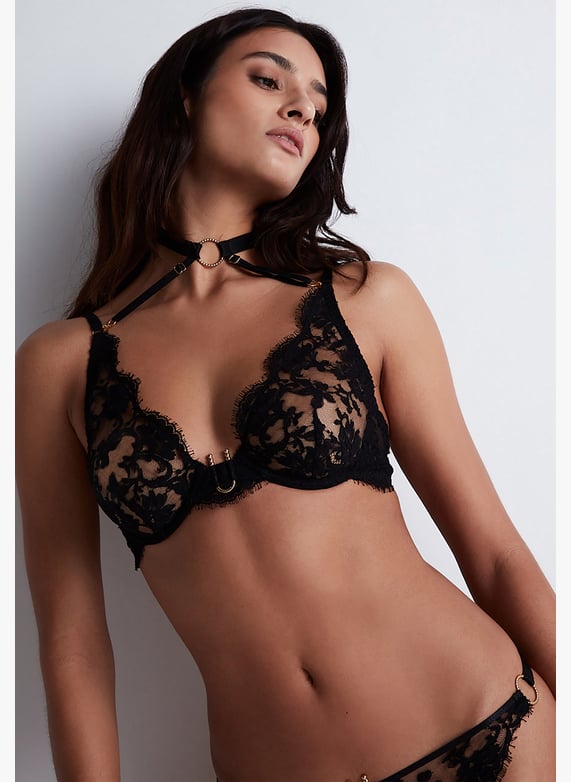 A la Folie kohl black underwired triangle bra | Black by AUBADE A la Folie kohl black underwired triangle bra Black