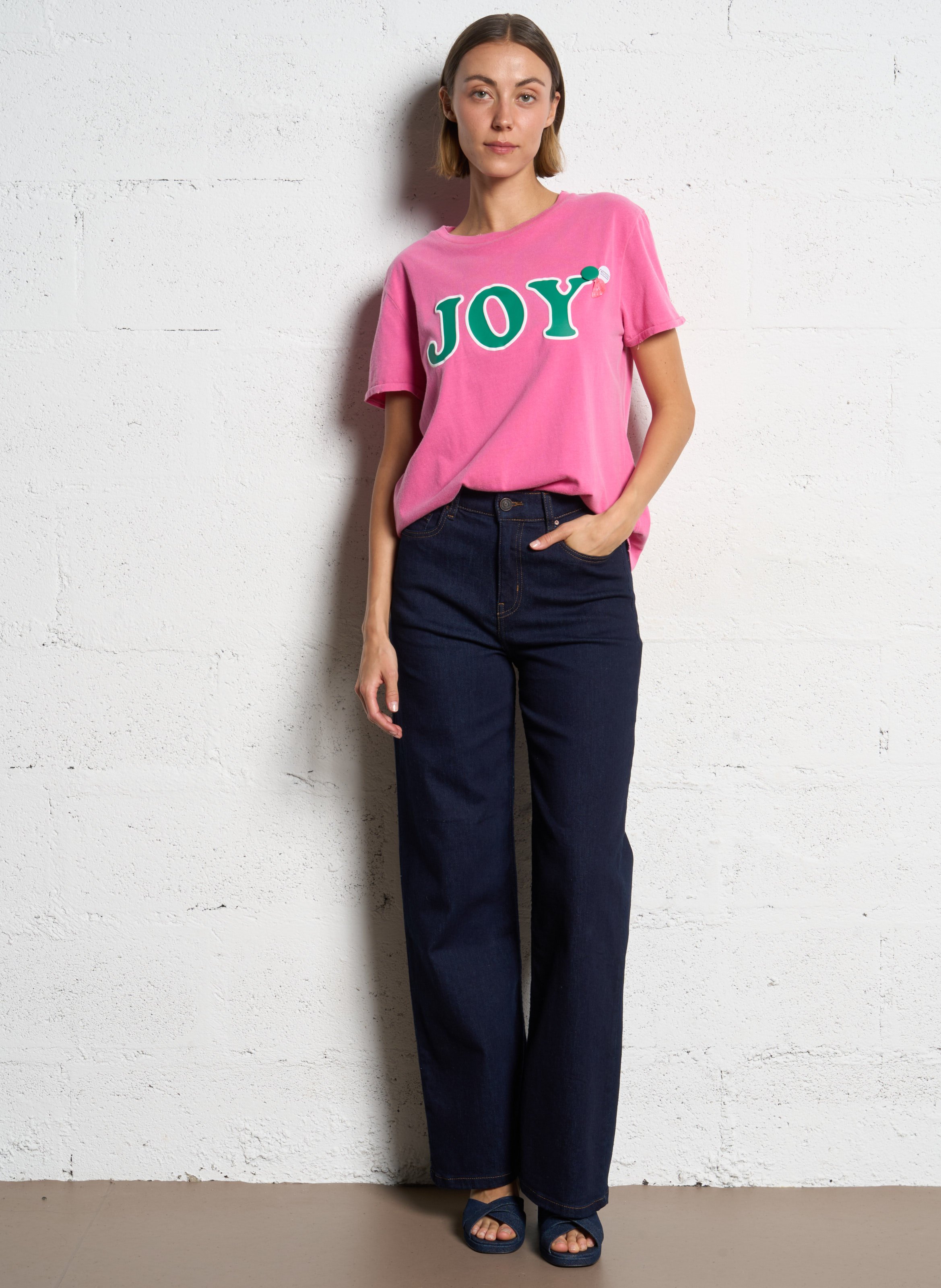 Cotton-blend wide-leg jeans SUD EXPRESS Blue