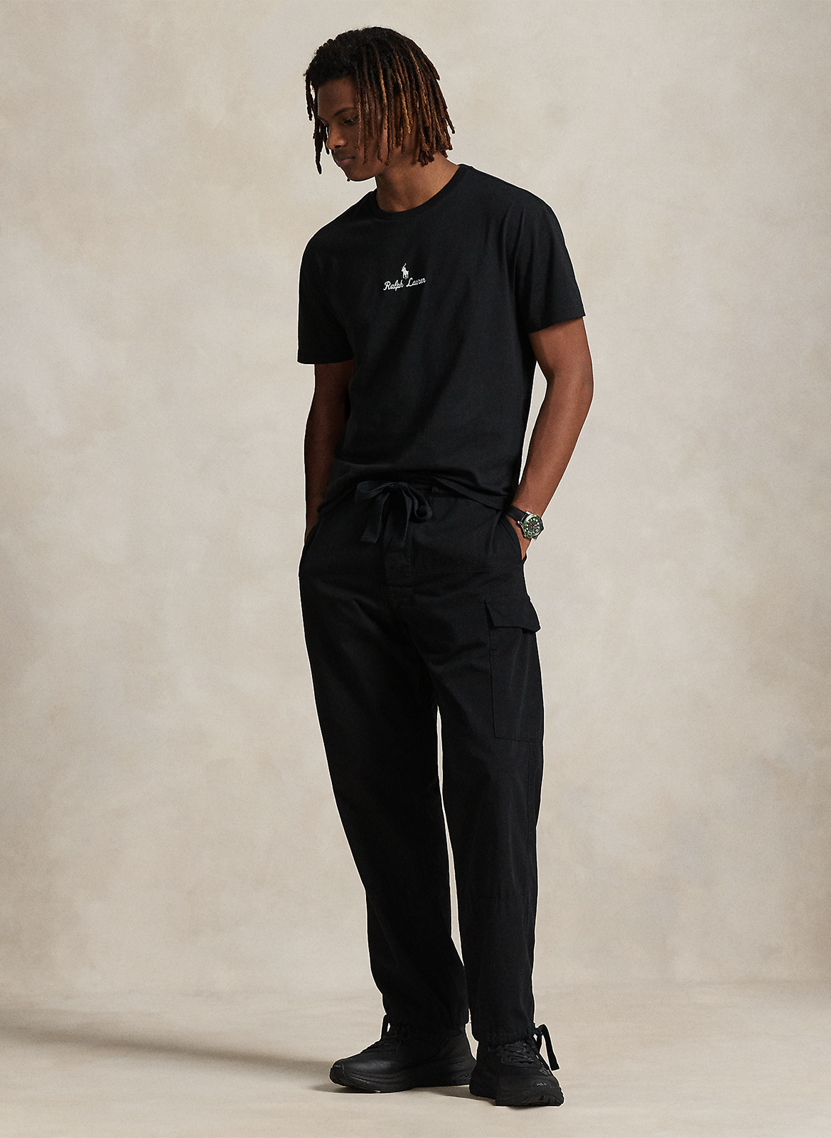 Tee-shirt col rond en coton POLO RALPH LAUREN Noir