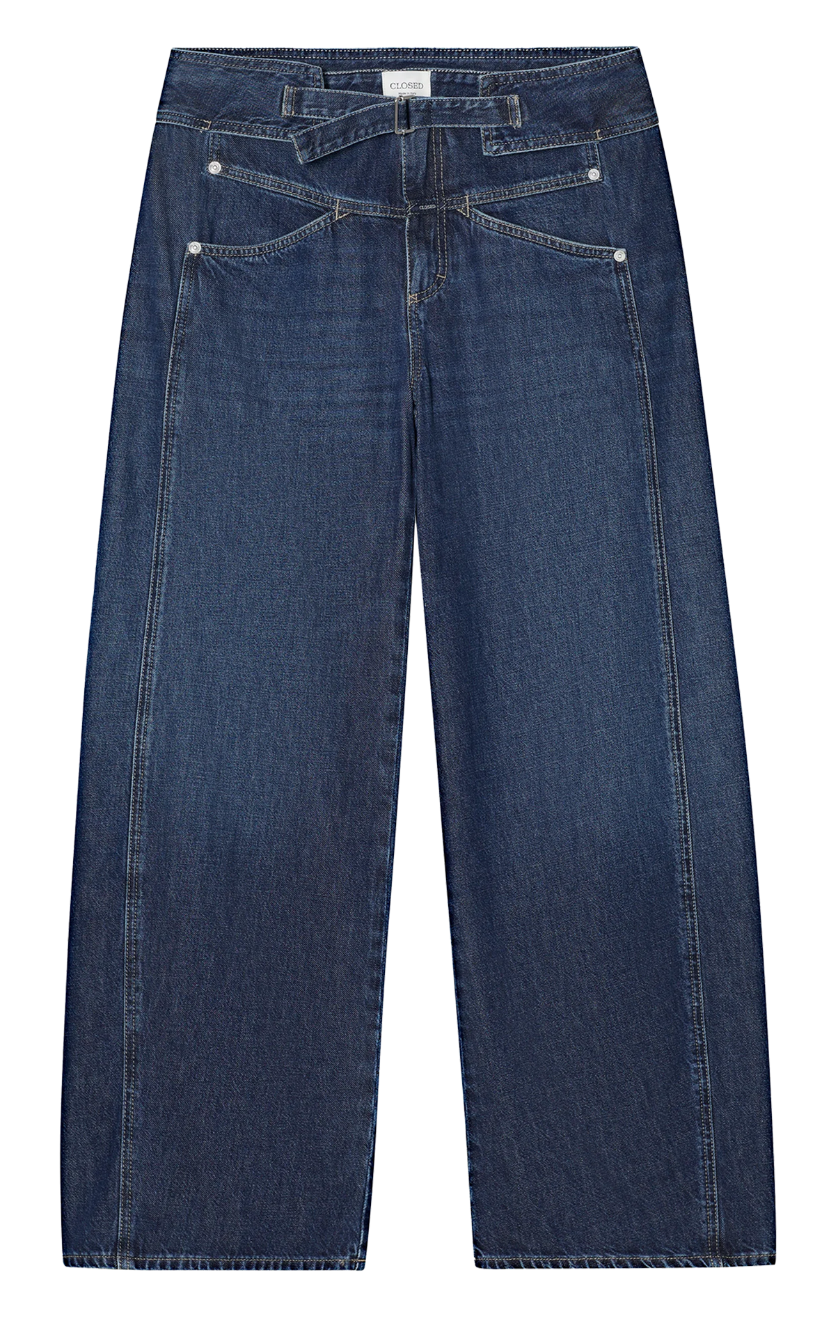 Straight cotton-blend pants CLOSED Blue