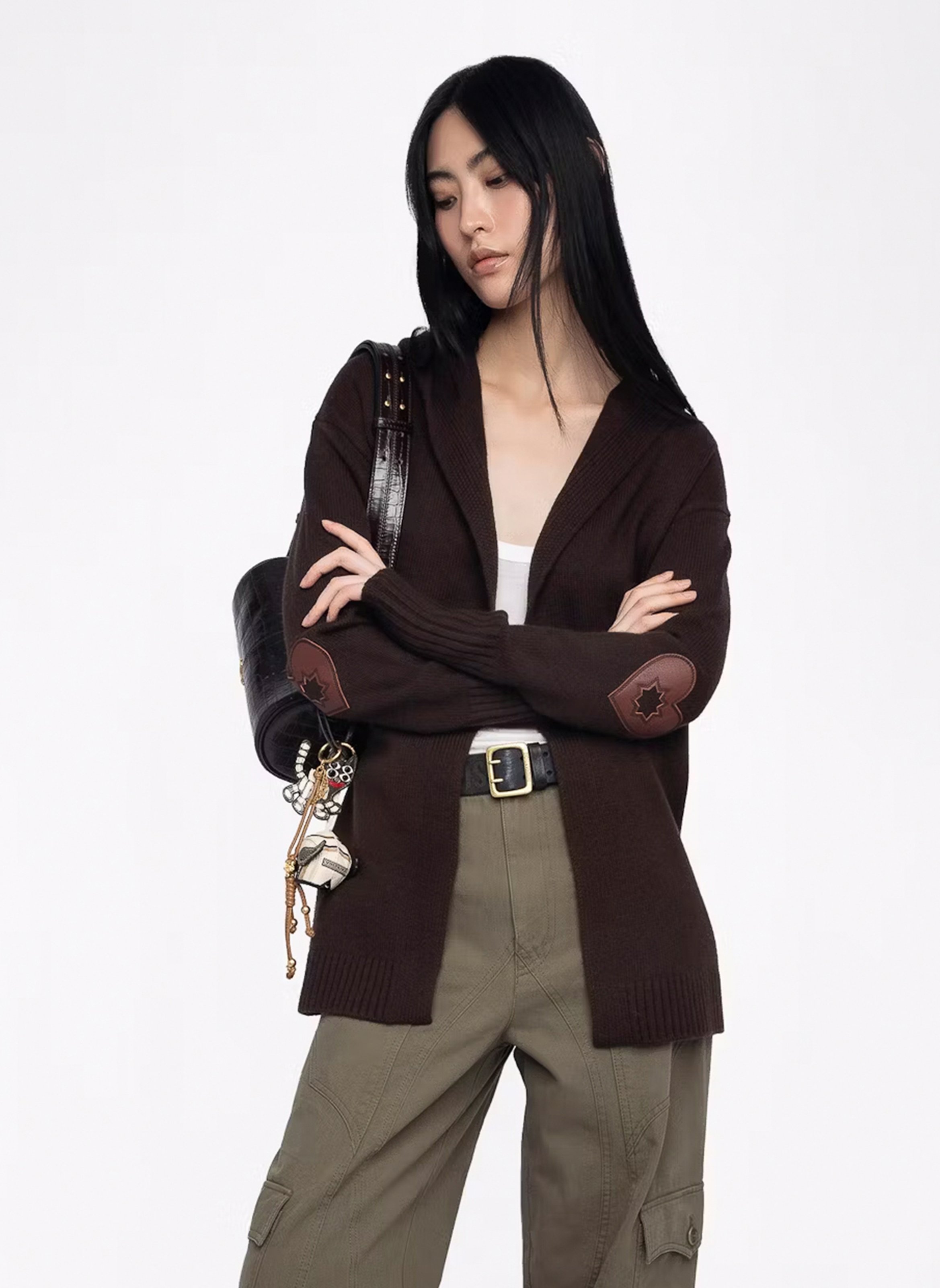 Wollmischung Kapuzen-Cardigan ZADIG&VOLTAIRE Braun