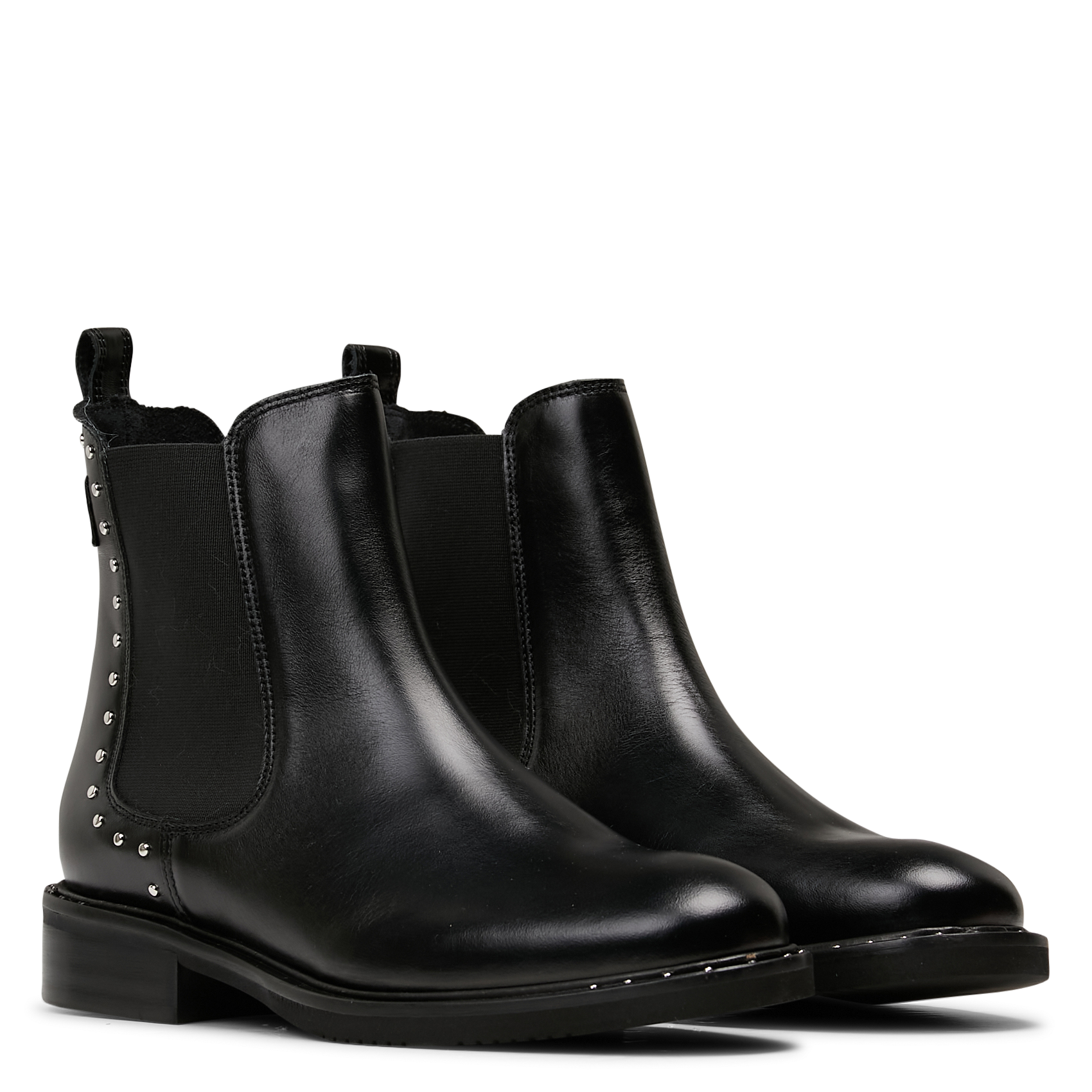 Effen leren enkellaarzen met textuur MAISON TOUFET Zwart