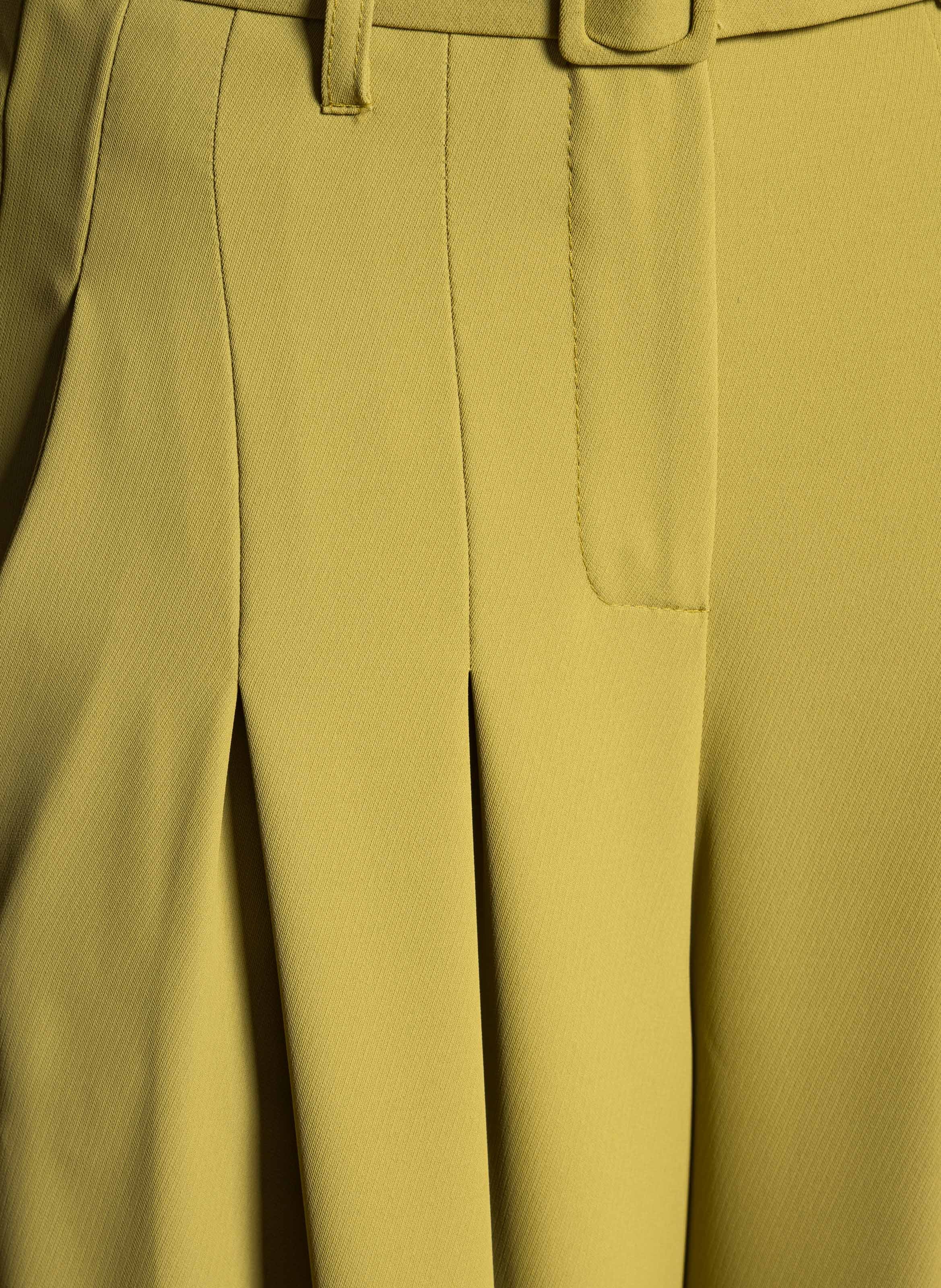 Bandplooibroek met hoge taille IMPERIAL Geel