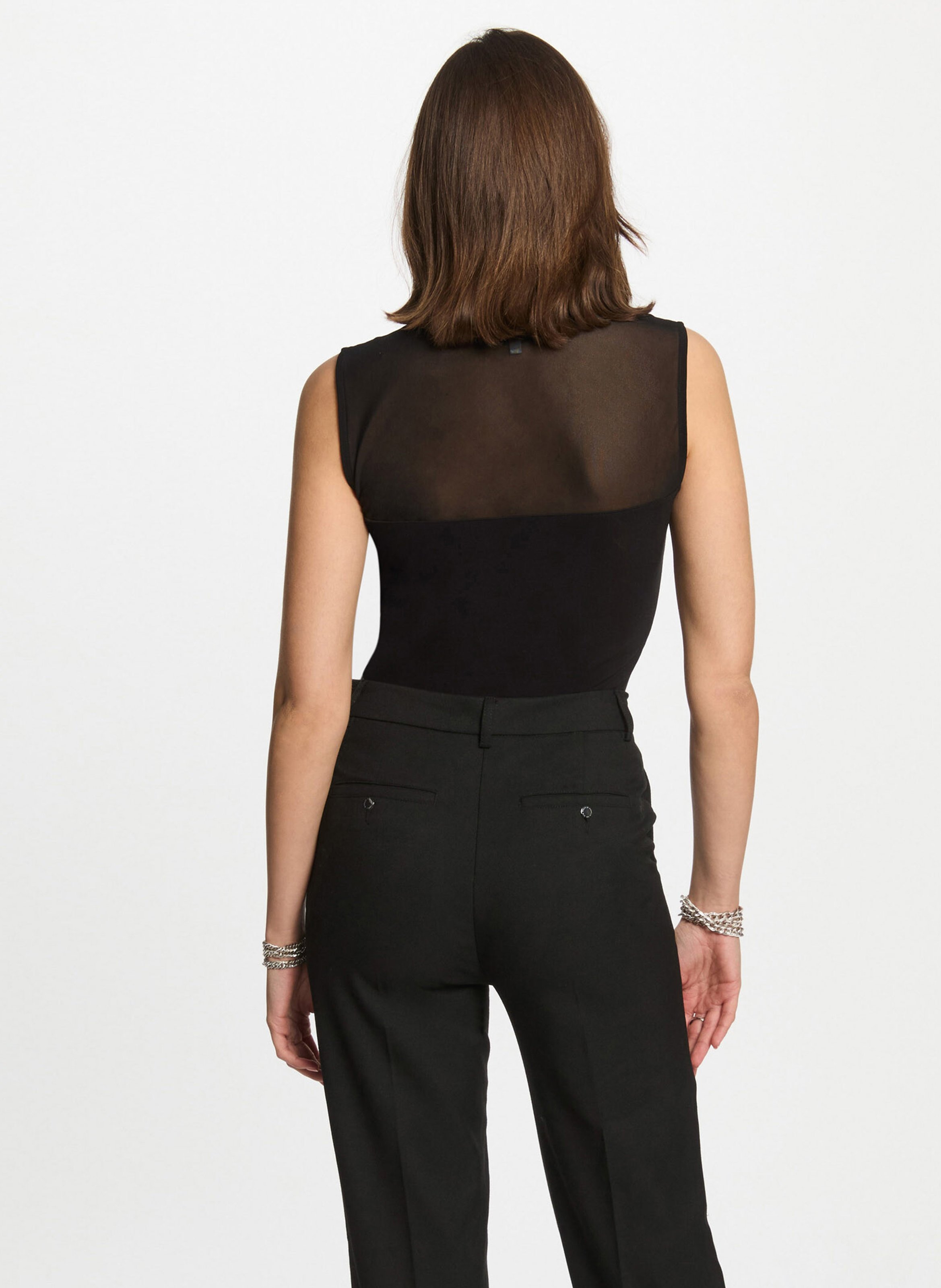 Aansluitende top met ronde hals MORGAN Zwart