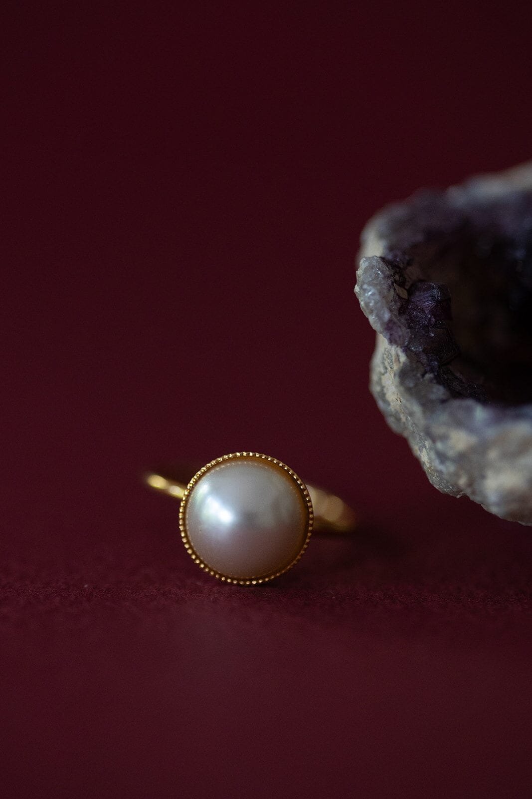 Gold-plated pearl ring MONSIEUR SIMONE Golden