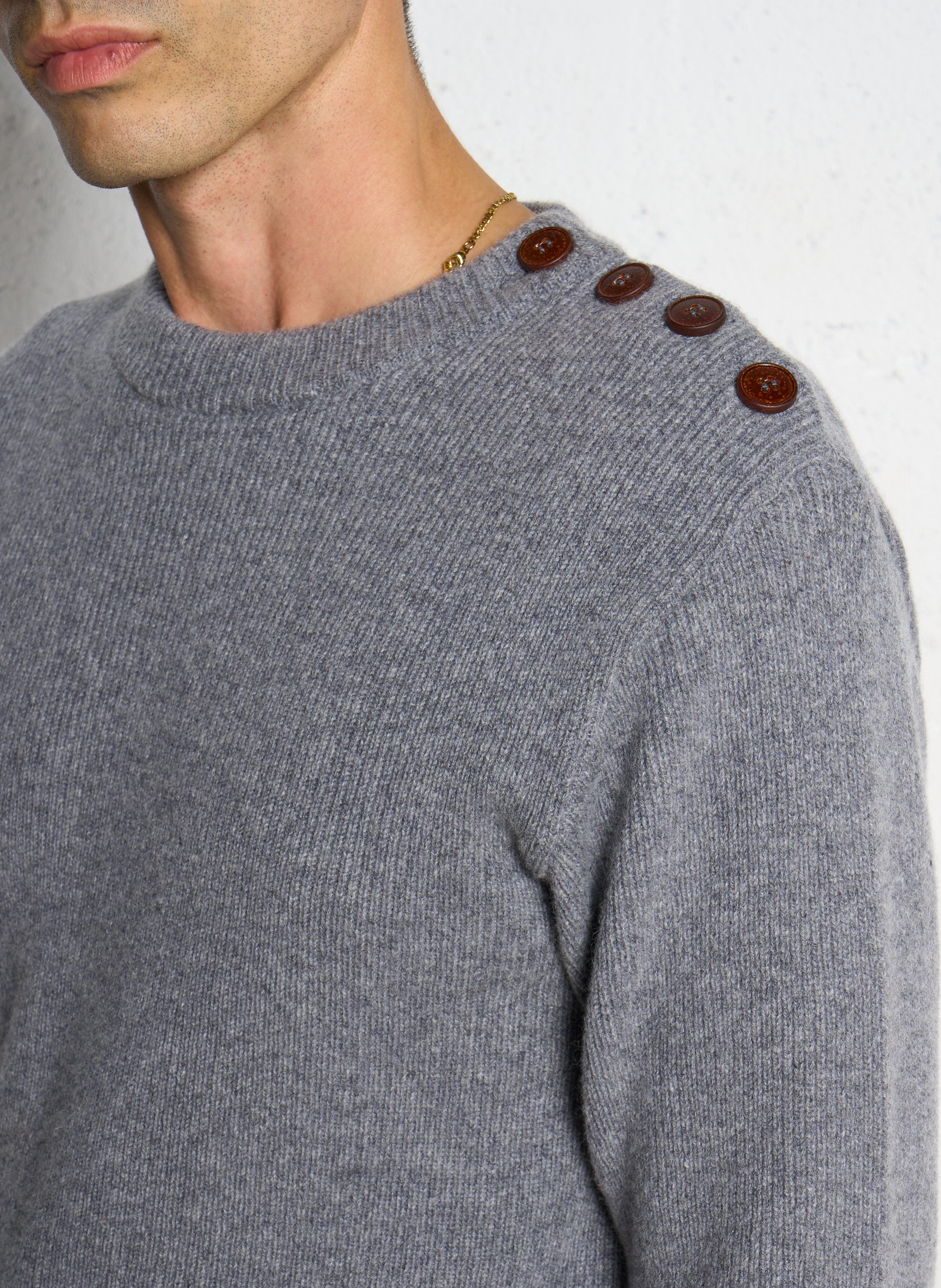 Trui van lamswol met ronde hals ARMOR LUX Grijs