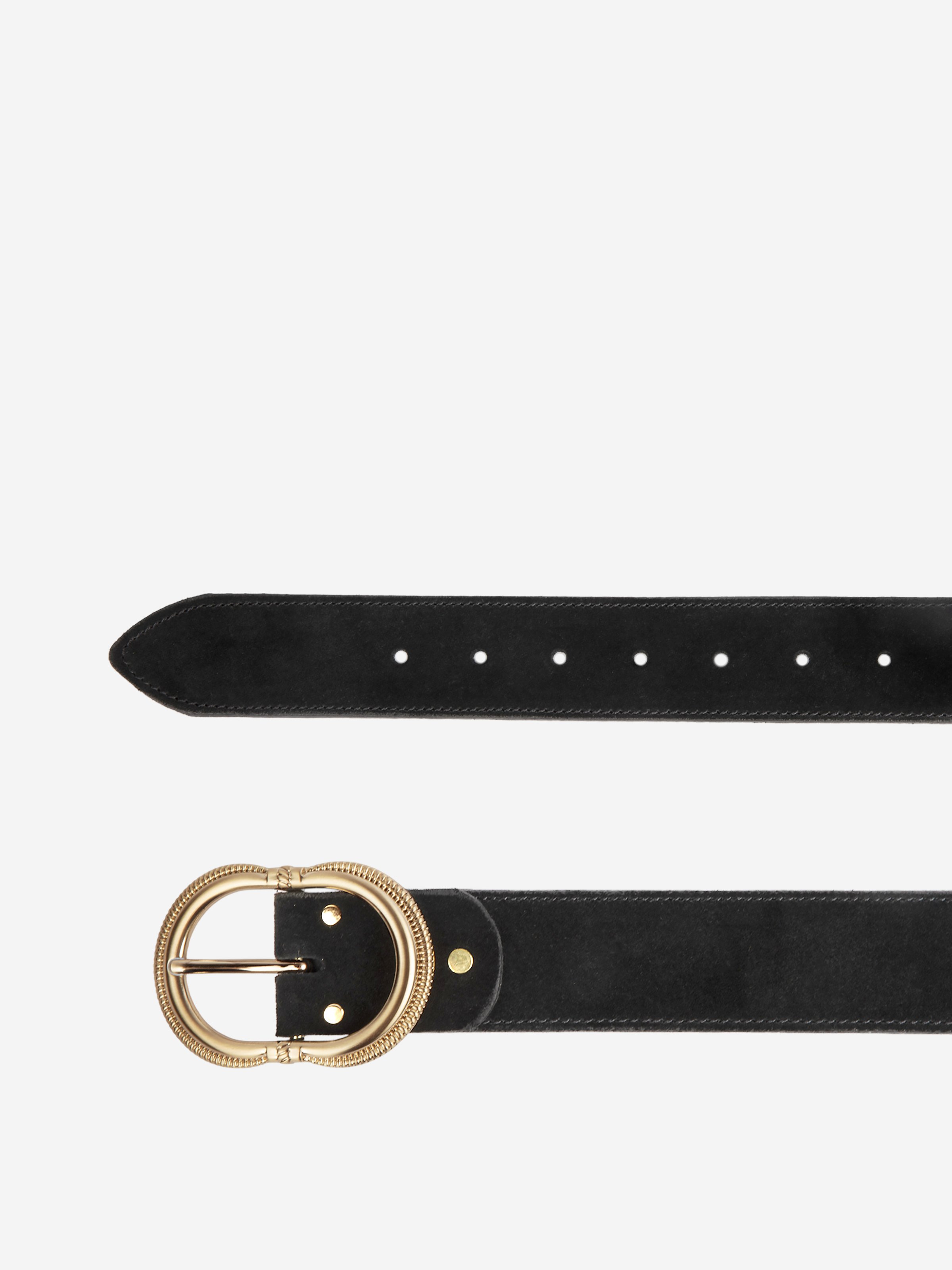 Ceinture honfleur cuir daim JULES & JENN Noir